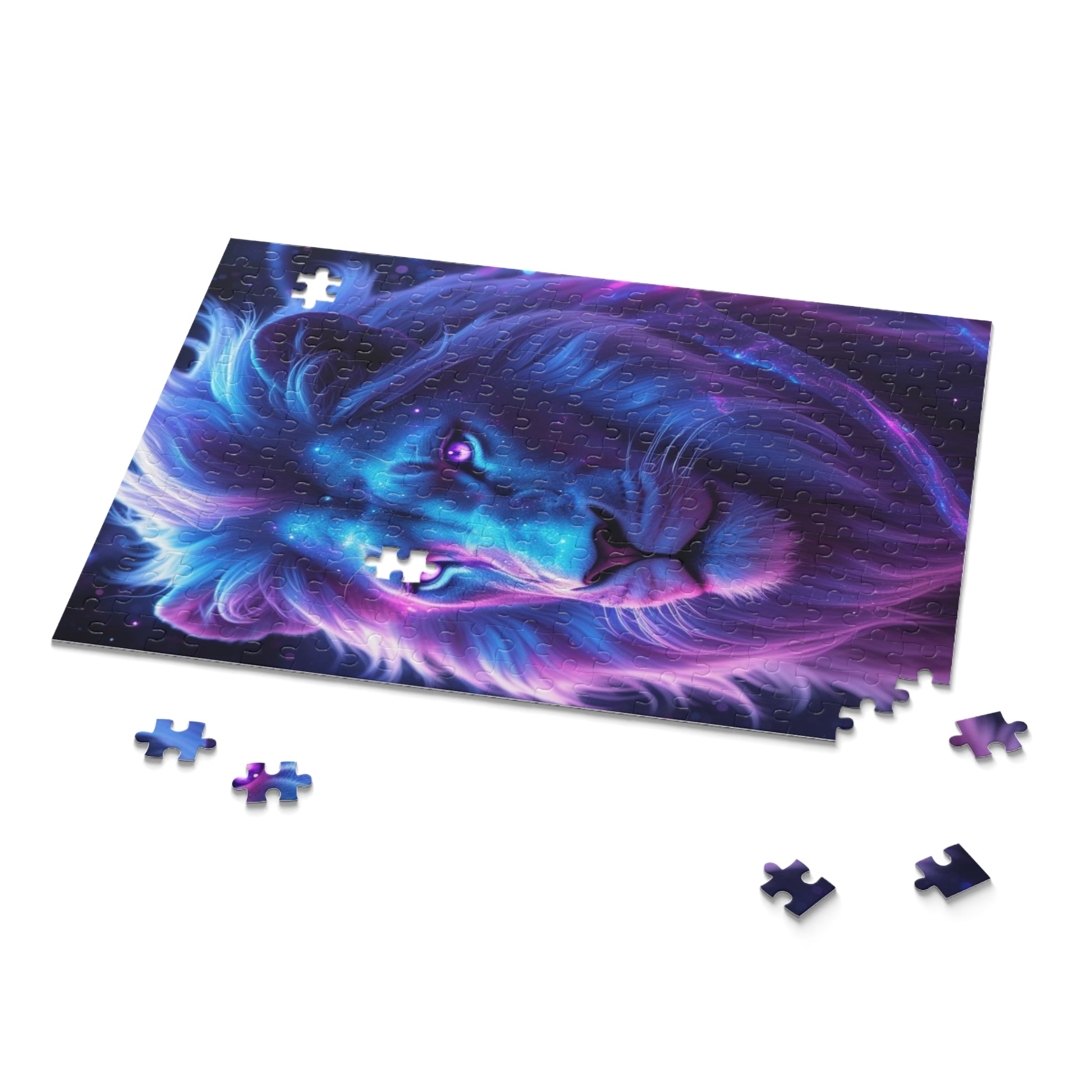 Cosmic Lion Puzzle - 120, 252, 500-Piece - Mystical Animal Artwork, Gift for Puzzle Lovers, Home Decor, Family Fun, Artsy Brain Teaser