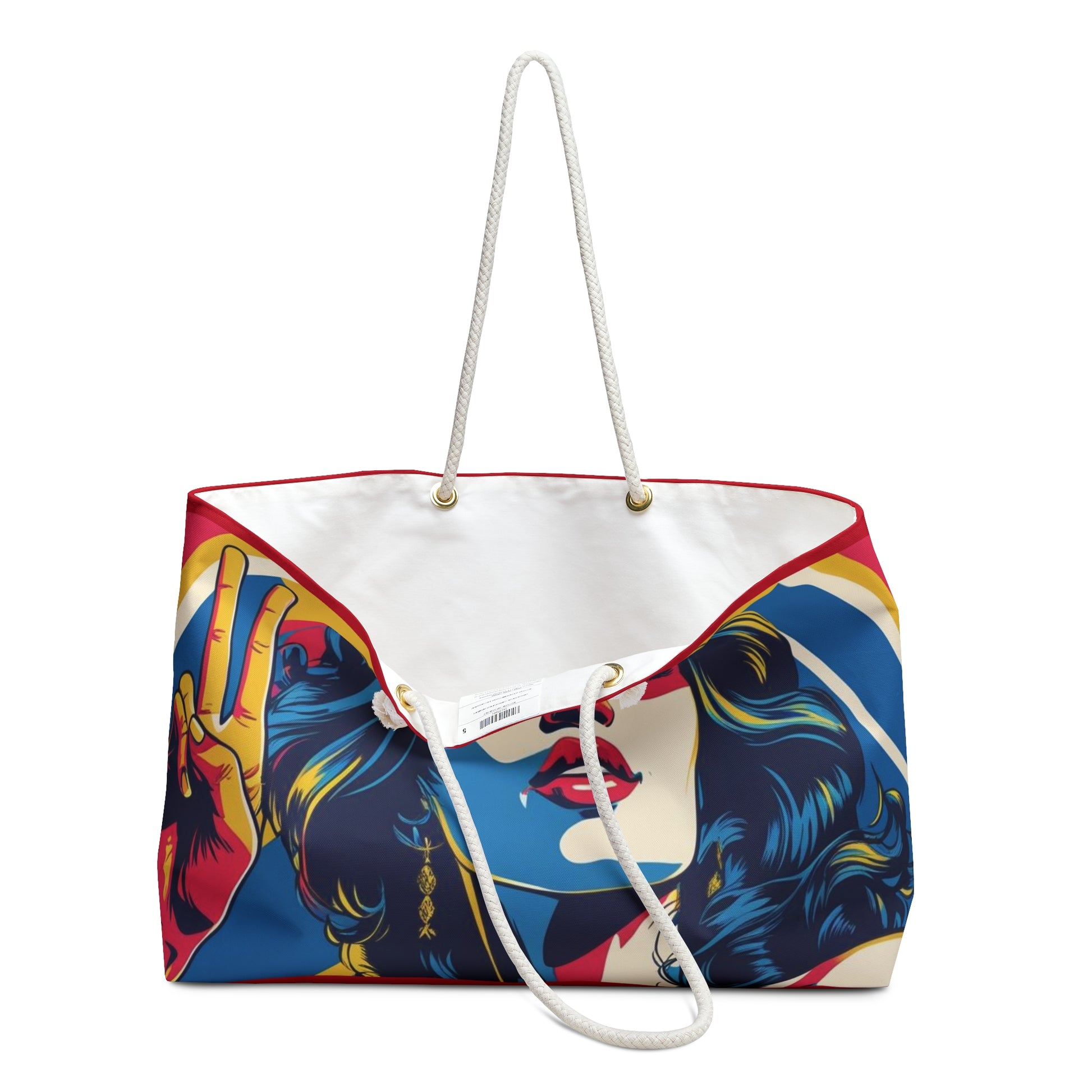 Bold Divine Feminine Graphic Weekender Bag, Boho Tote, Travel Essentials, Beach Bag, Festival Style, Statement Accessory, Gift Idea