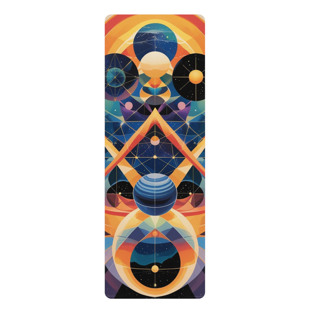 Galactic Rubber Yoga Mat | Cosmic Space Design for Home Practice, Meditation, Gift for Yogis, Fitness Enthusiasts, Outer Space Lovers