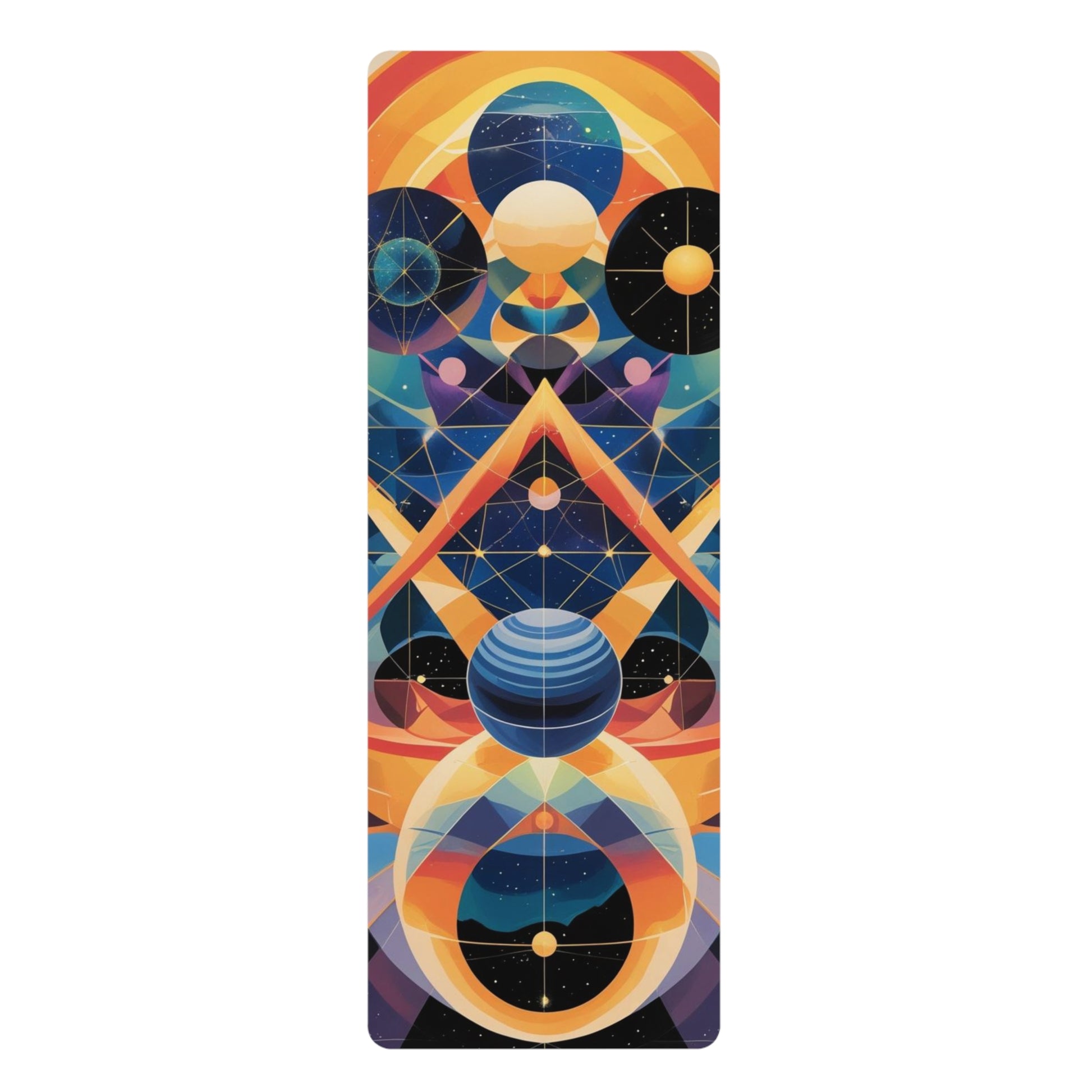 Galactic Rubber Yoga Mat | Cosmic Space Design for Home Practice, Meditation, Gift for Yogis, Fitness Enthusiasts, Outer Space Lovers