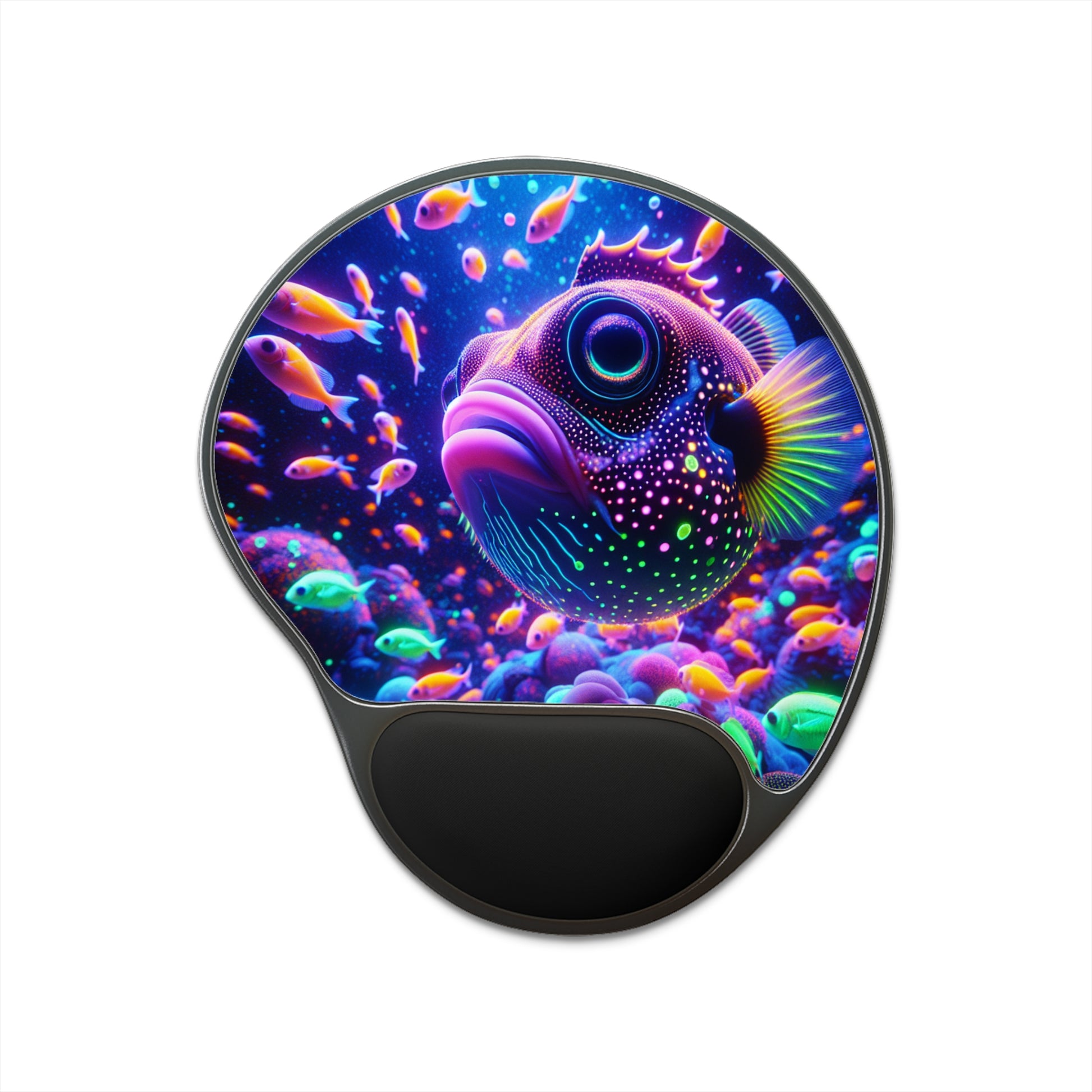 Vibrant Fish Mouse Pad with Wrist Rest | Colorful Desk Accessory for Gamers, Office Decor, Unique Gifts, Fish Lovers, Home Office