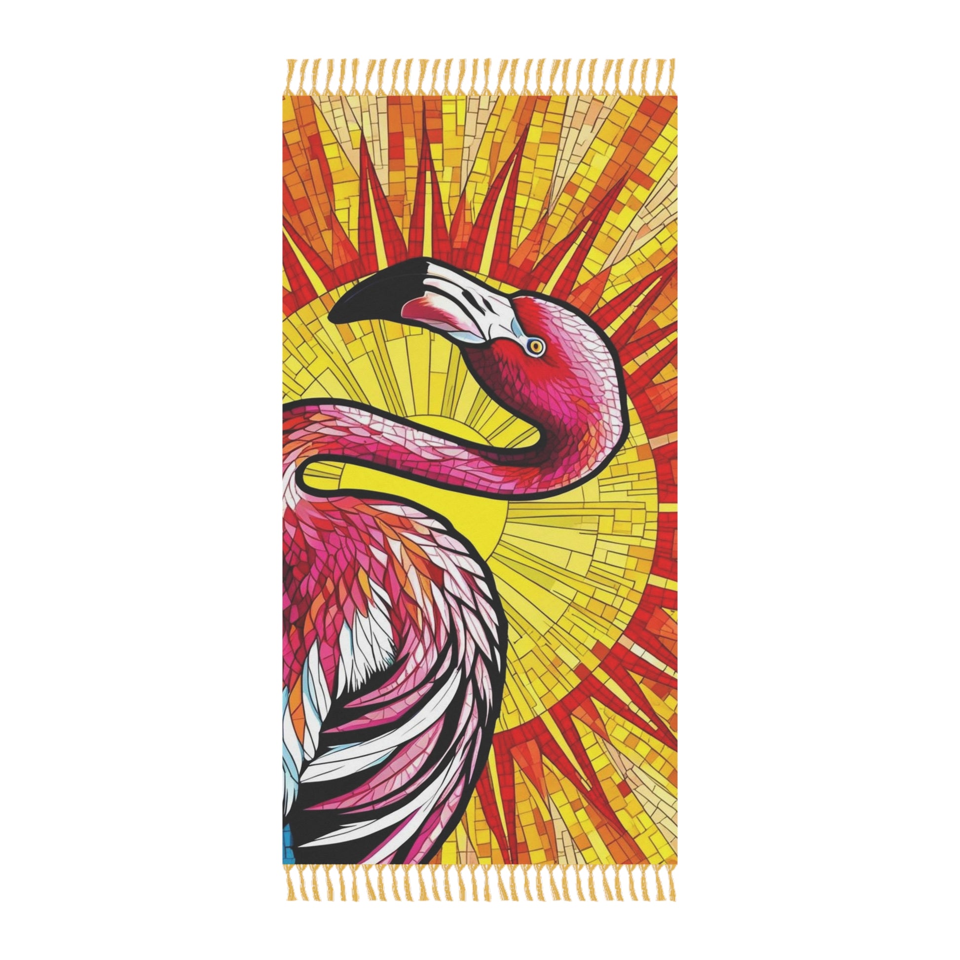Colorful Boho Beach Towel, Vibrant Flamingo Design for Summer, Beach, Pool, Vacation, Gifts, Bath