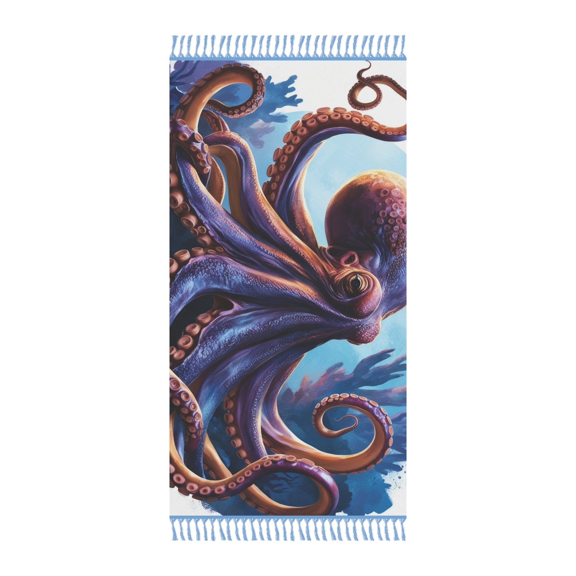 Boho Beach Towel, Colorful Octopus Beach Blanket, Camping Throw, Bohemian Decor, Ocean Lover Gift
