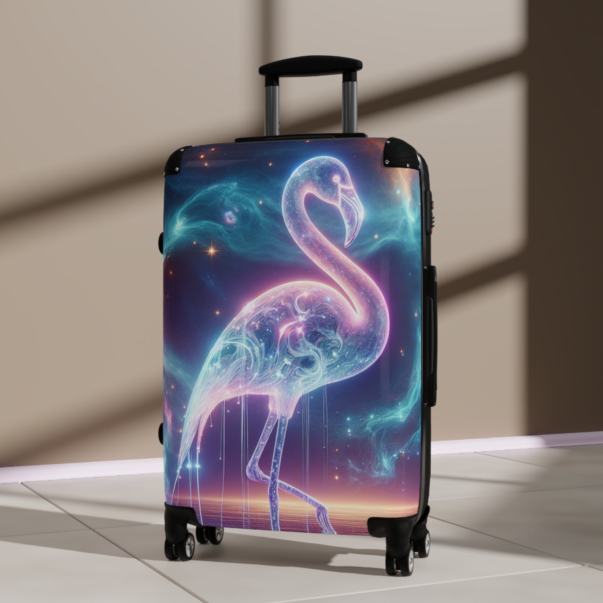 Colorful Flamingo Suitcase, Unique Travel Luggage, Vacation Bag, Fun Carry-On, Stylish Weekender Case