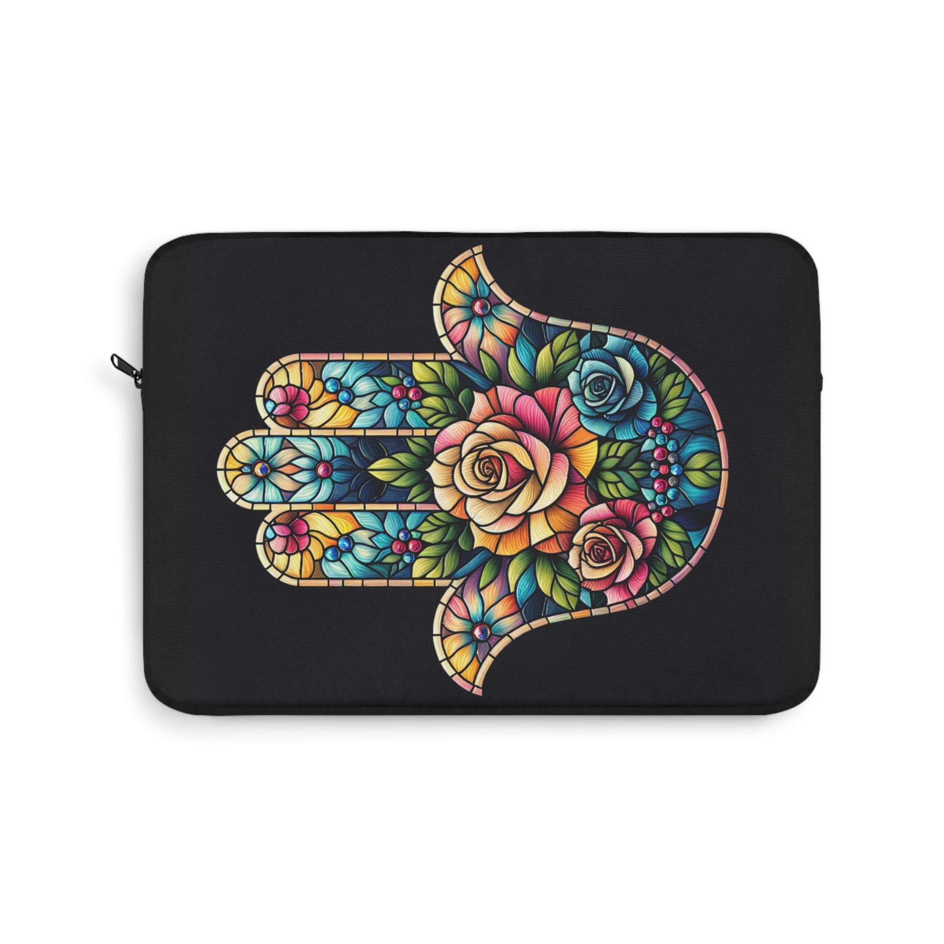 Boho Floral Laptop Sleeve - Artistic Tech Case, Gift for Students & Professionals, Computer Cover, Hand Design, Decor