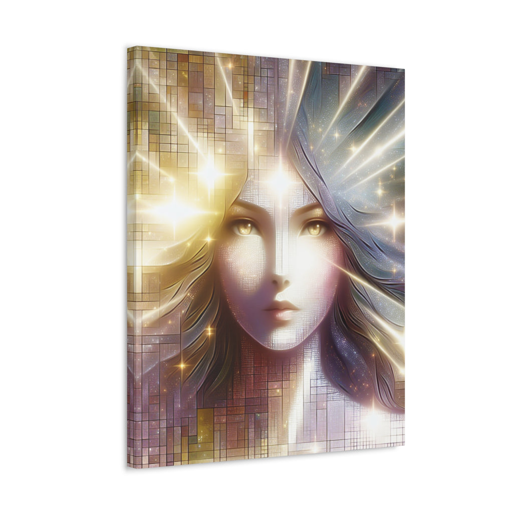 Mystical Matrix Canvas Art Print, Free Spirited Anime Wall Decor, Bohemian Home Art, Unique Gift for Her, Modern Aesthetic Design