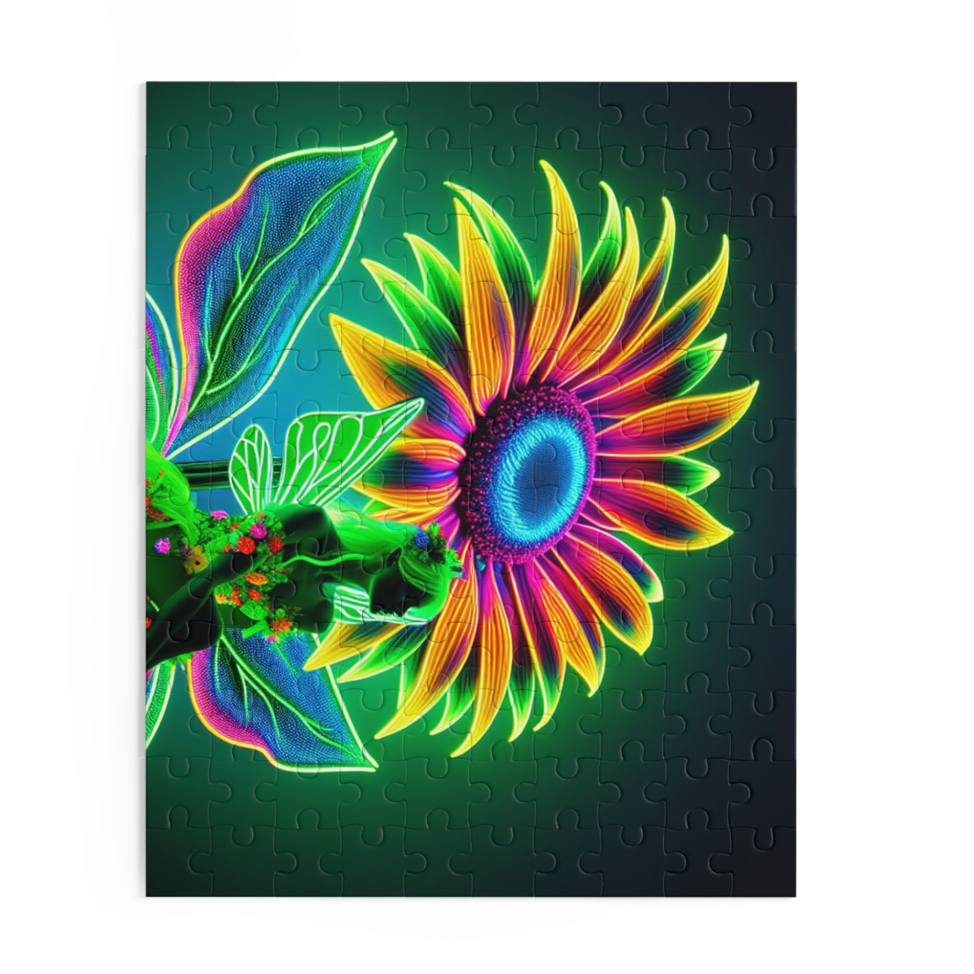 Neon Floral Puzzle (120, 252, 500-Piece) - Colorful Home Décor, Gift for Puzzle Lovers, Bright Art Piece, Stress Relief Activity, [...]