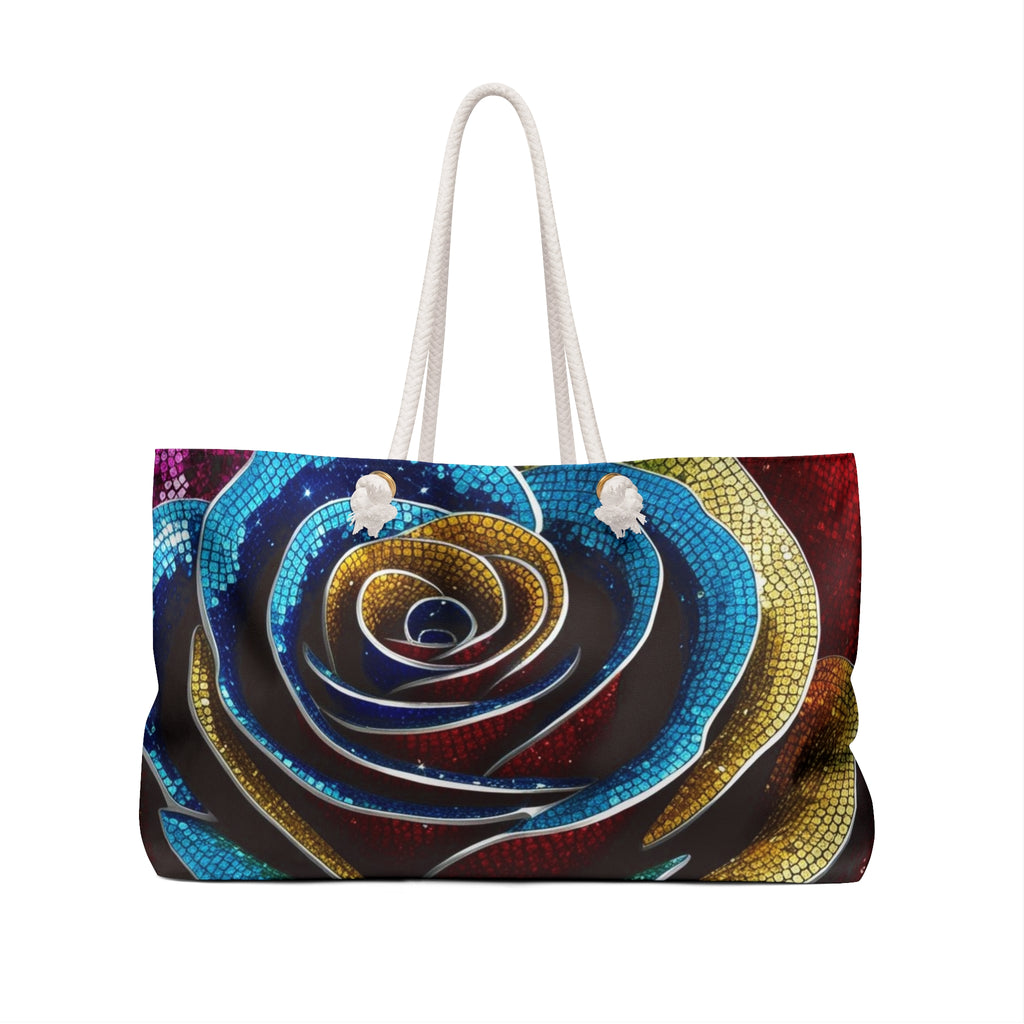 Colorful Rose Weekender Bag | Travel Tote, Floral Getaway Bag, Beach Bag, Carryall Carry-On Travel Bag, Overnight Bag, Gift for Her