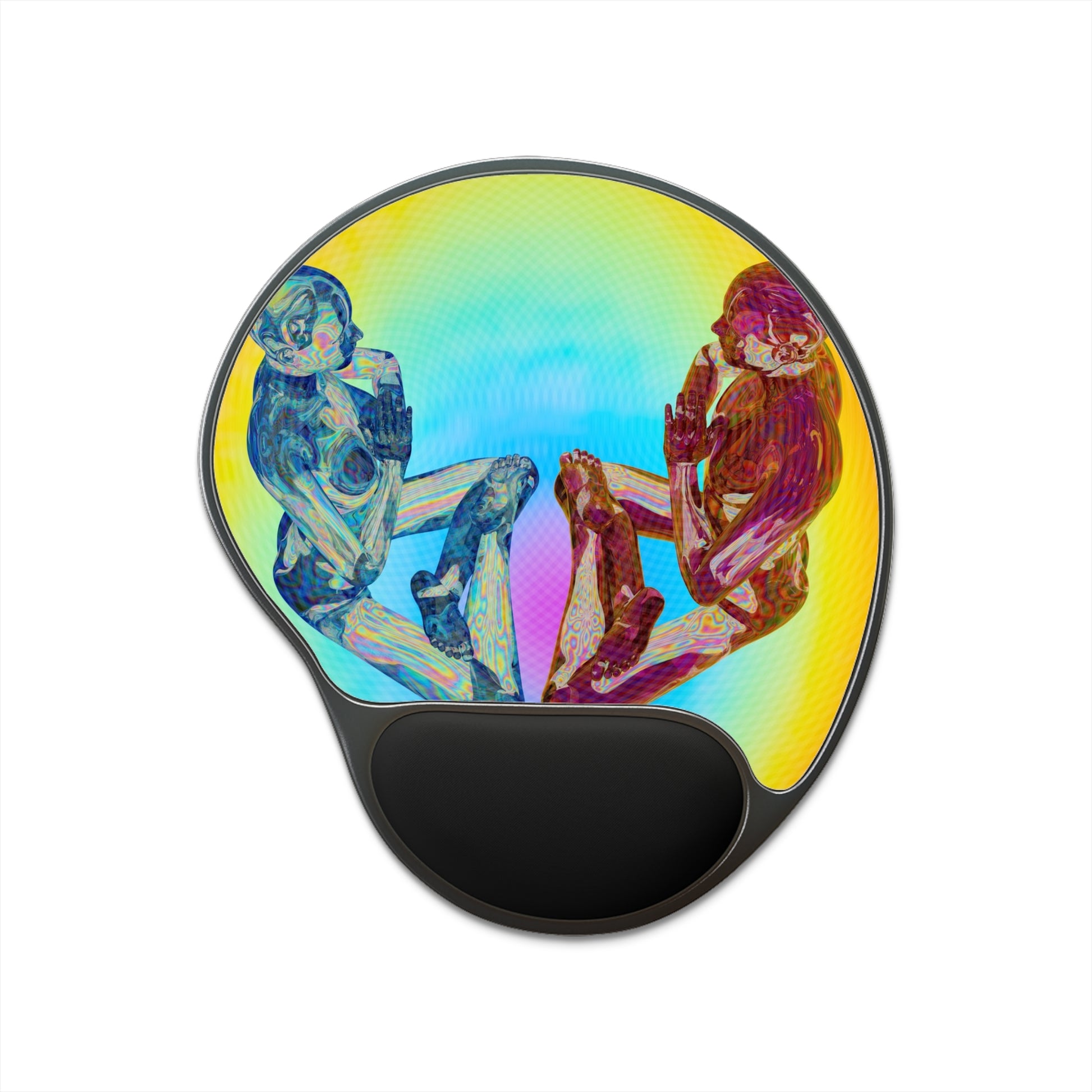 Vibrant Artistic Mouse Pad with Wrist Rest, Colorful Desk Accessory for Home Office, Unique Gift for Gamers, Artists, and Students