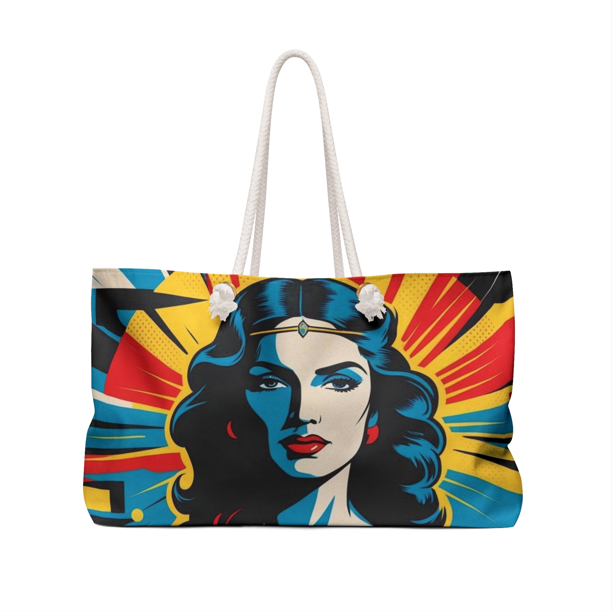 Empowered Heroine Weekender Bag, Retro Travel Tote, Beach Bag, Gym Bag, Stylish Luggage, Gift for Women