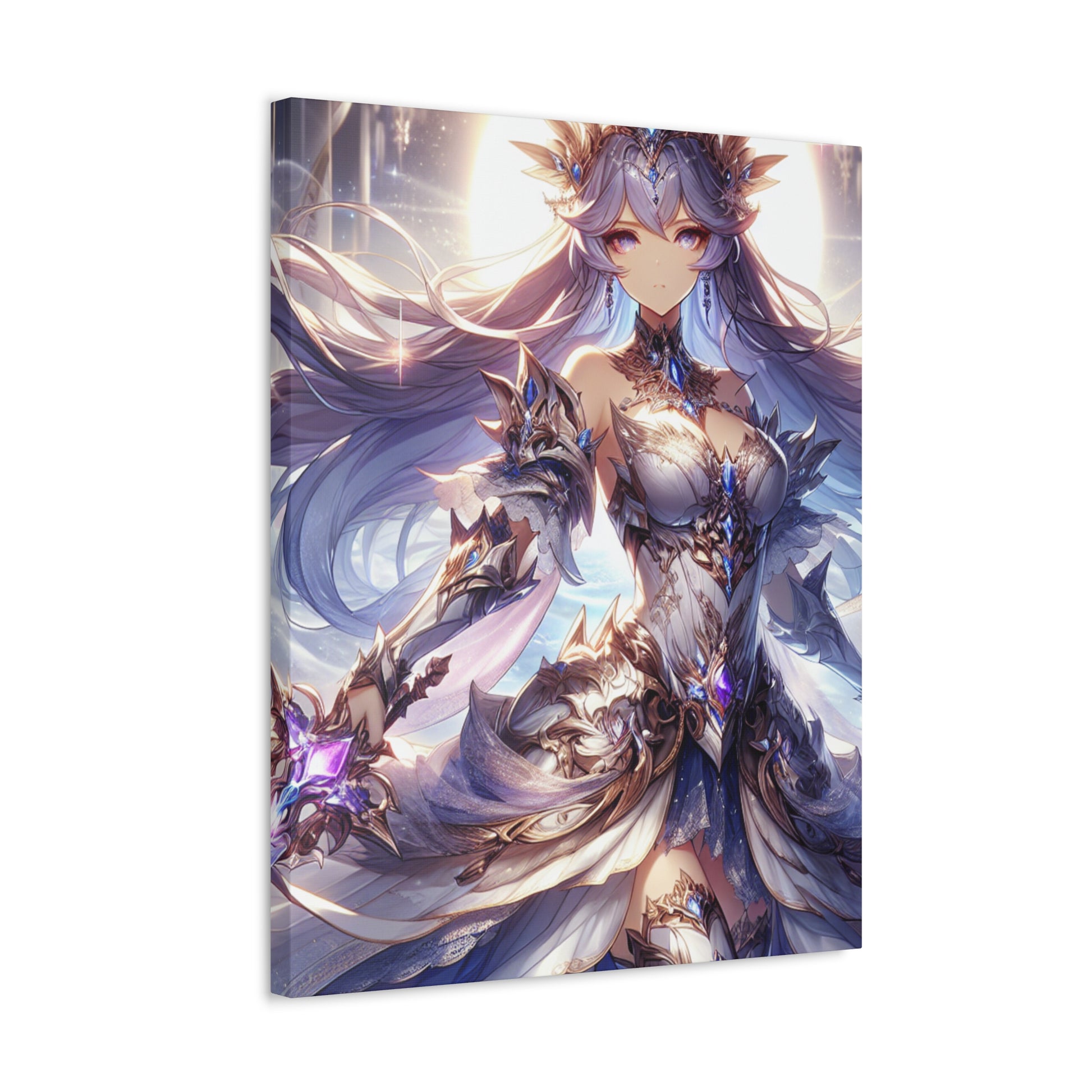 Fantasy Art Stretched Canvas Print, Elegant Wall Decor, Gift for Anime Art Lovers, Magical Home Decor, Cosplay Room Accent