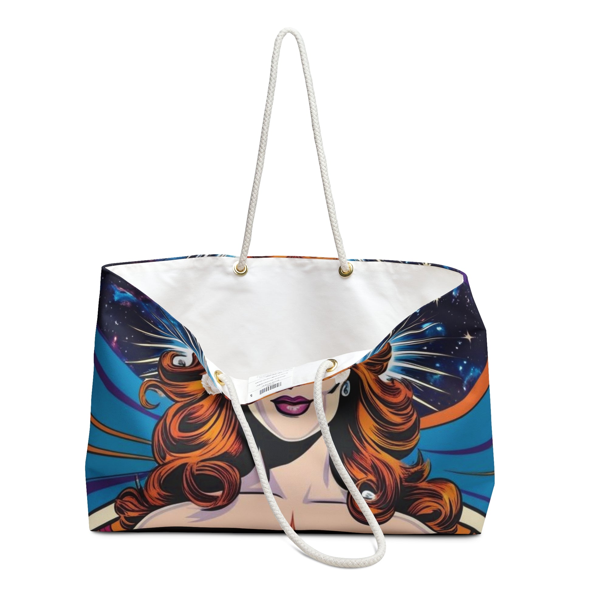 Vibrant Cosmic Pop Art Weekender Bag, Handbag, Travel Tote, Pool Bag, Beach Bag, Astrology Gift, Boho Chic, Carryall Carry-On Tote