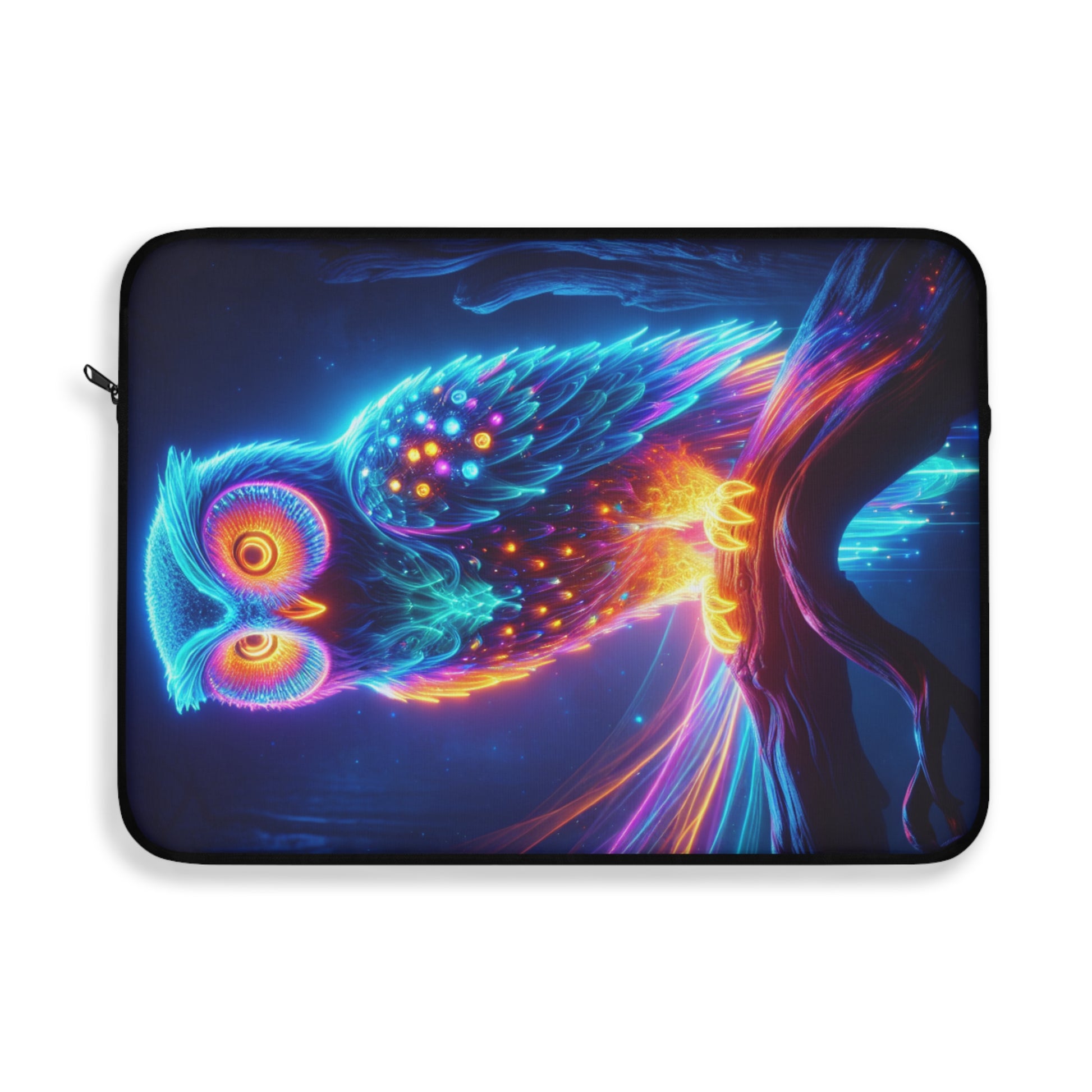 Vibrant Owl Laptop Sleeve, Colorful Owl Case, Boho Tech Accessory, Gift for Students, Bag for Fall Decor, Bright Owl Design