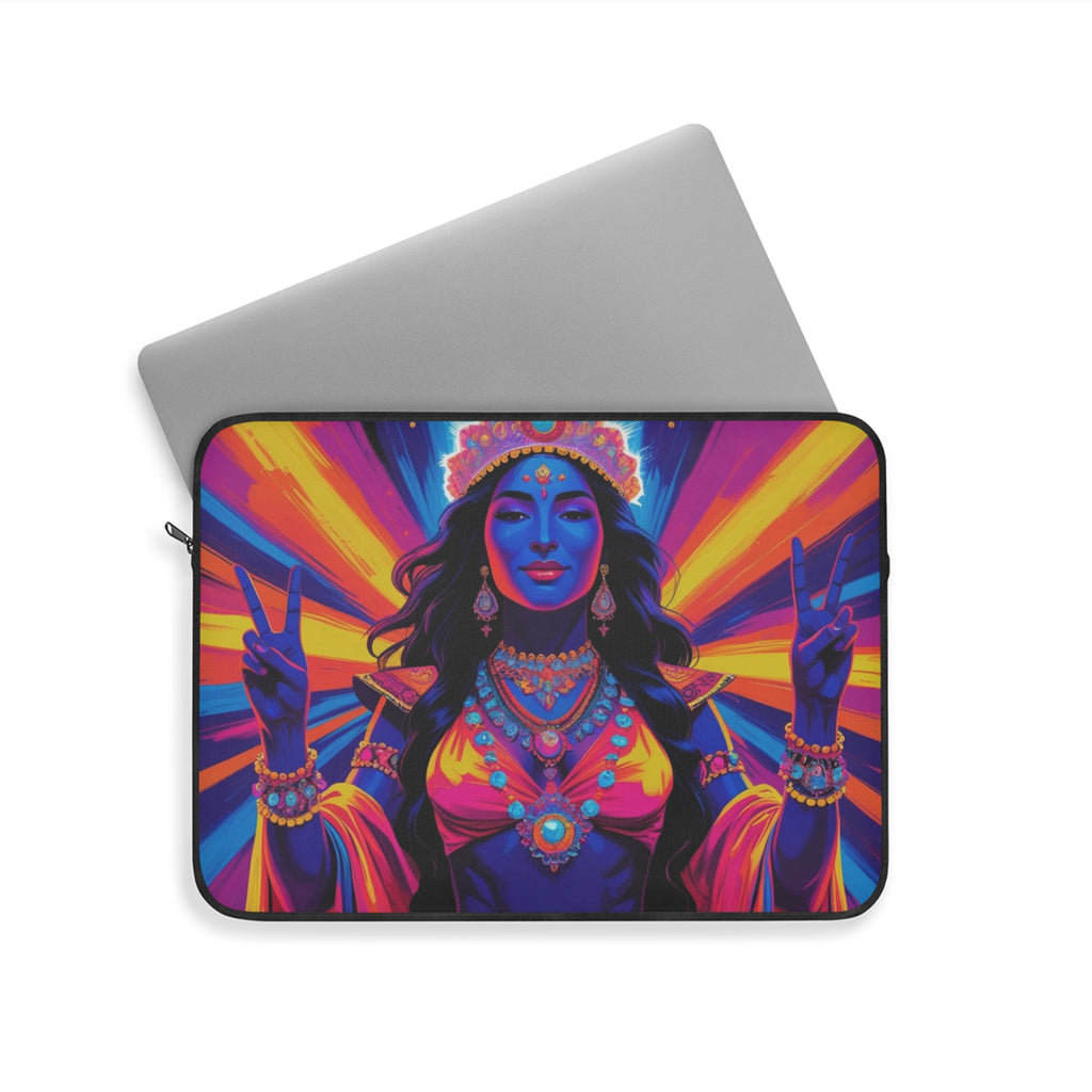 Vibrant Goddess Laptop Sleeve, Bohemian Tech Case, Colorful Artsy Computer Sleeve, Festive Laptop Bag, Unique Gift for Her