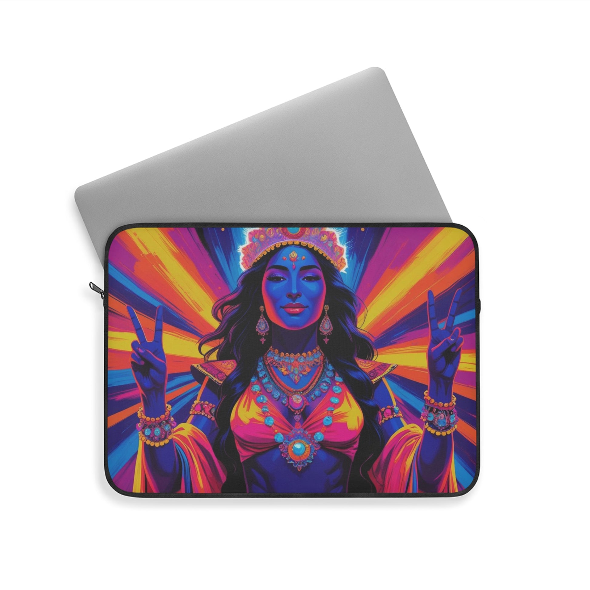 Vibrant Goddess Laptop Sleeve, Bohemian Tech Case, Colorful Artsy Computer Sleeve, Festive Laptop Bag, Unique Gift for Her
