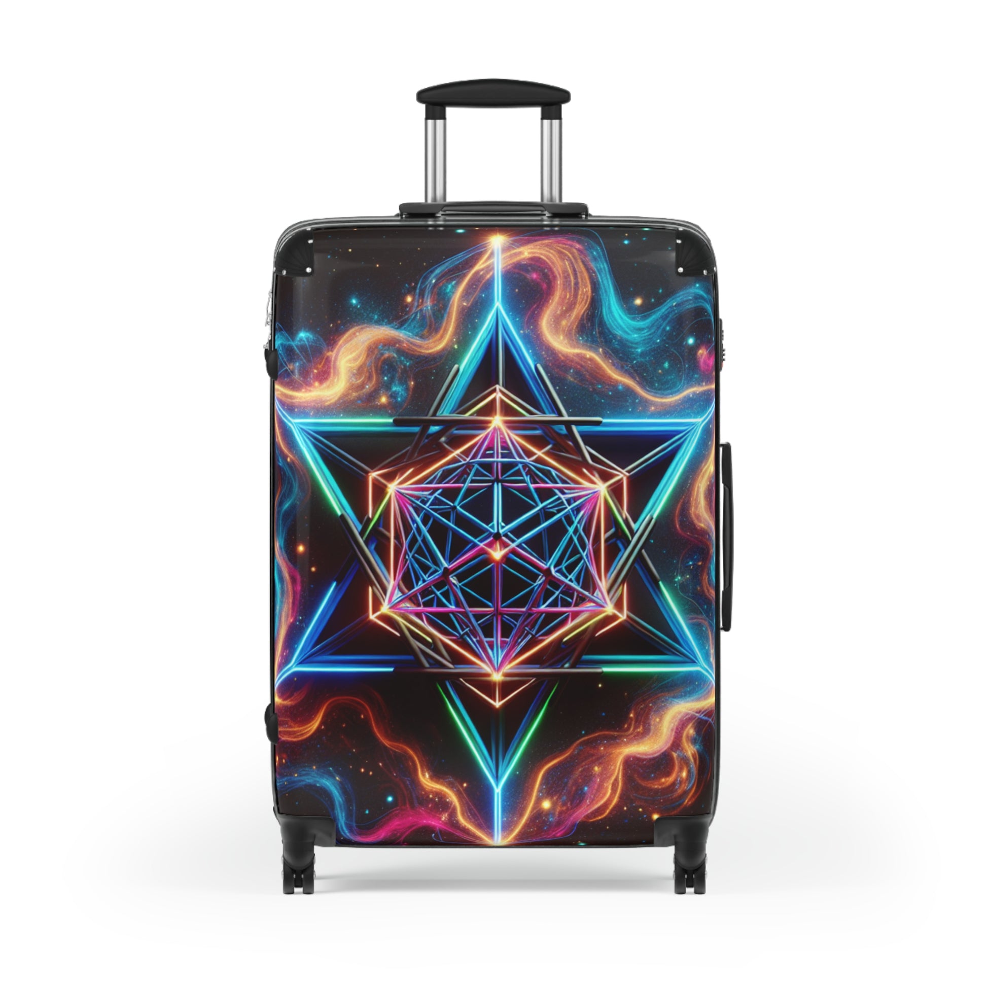Vibrant Geometric Suitcase - Colorful Carry-On for Travel, Boho Luggage, Festival Gear, Unique Gift, Adventure Ready