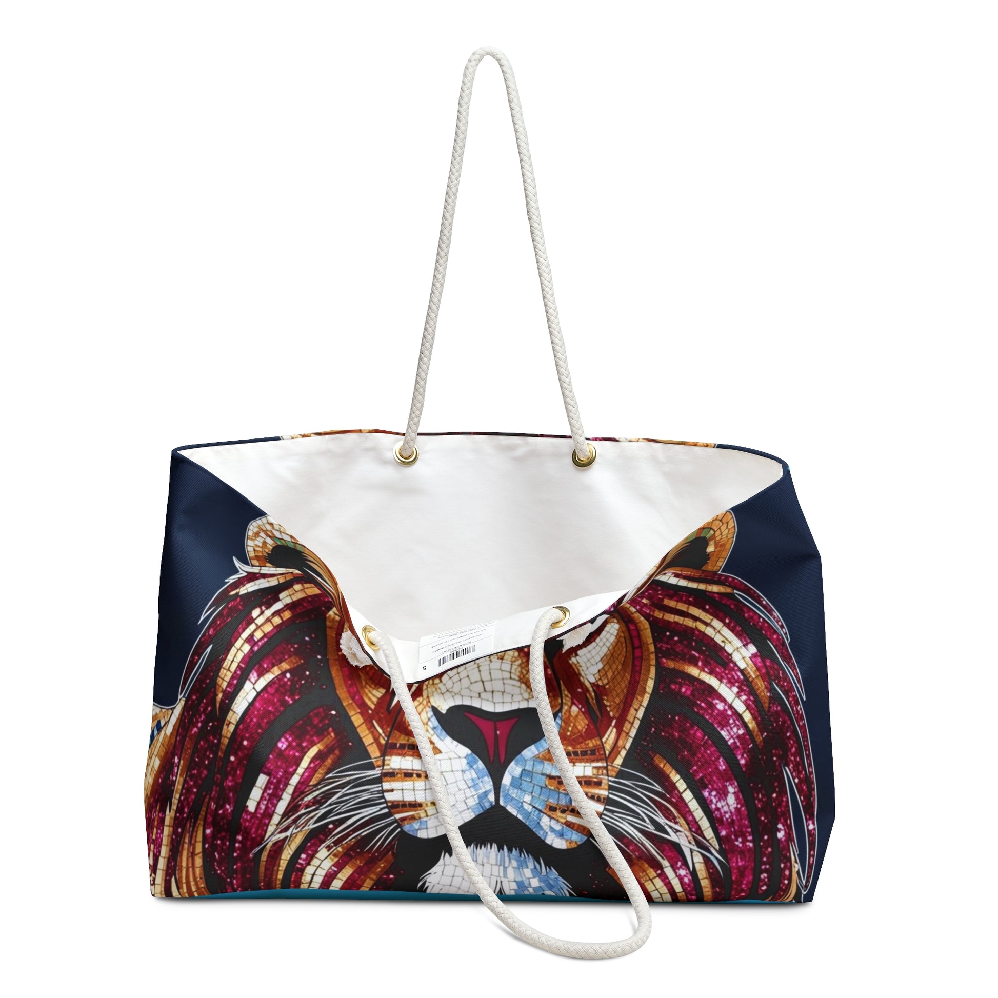 Majestic Lion Weekender Bag - Bold Carry-On Travel Tote, Animal Lover Gift, Summer Vacation, Beach Bag, Unique Handmade Bag