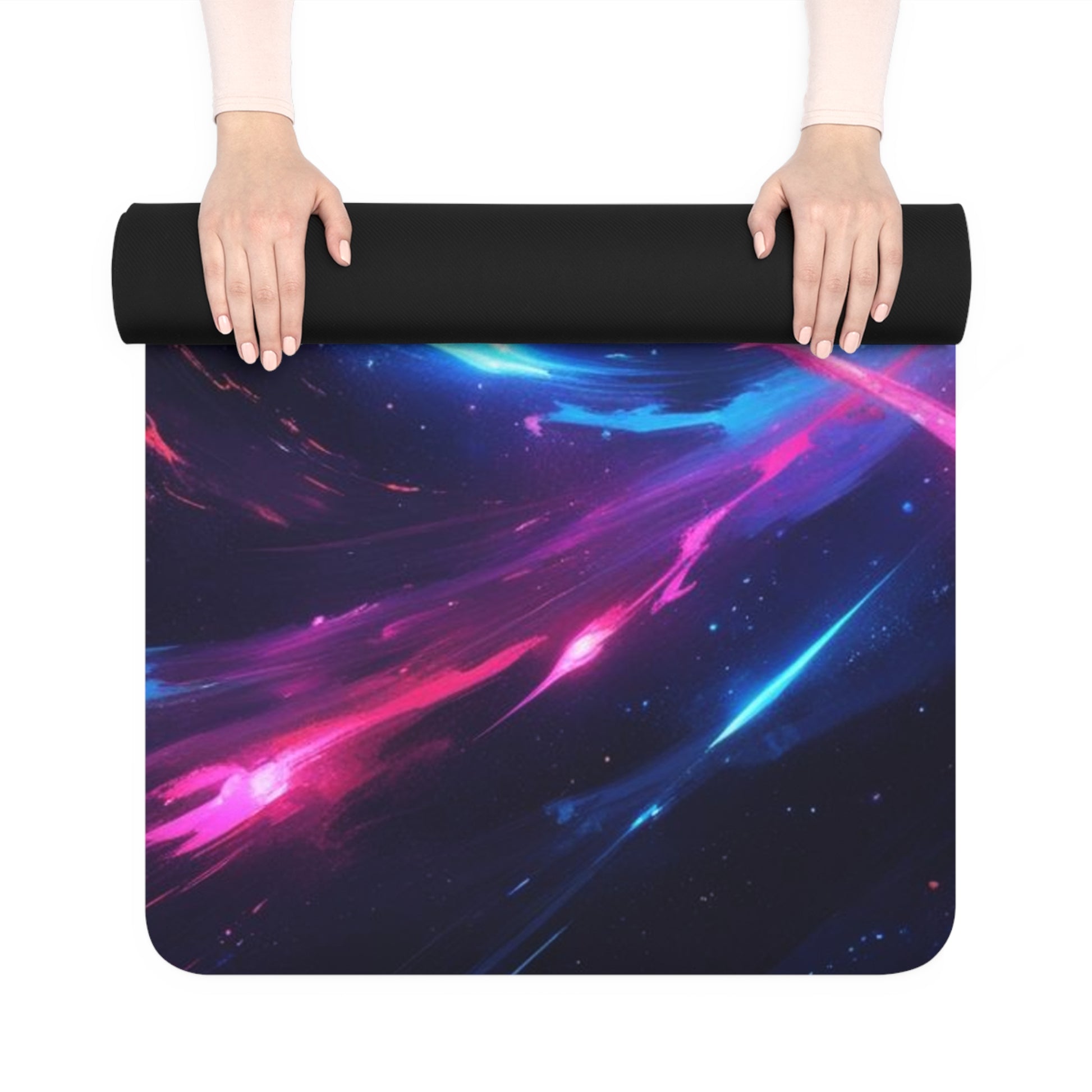 Cosmic Rubber Yoga Mat, Vibrant Fitness Mat for Yoga, Meditation, Exercise, Unique Home Decor, Gift for Yogis