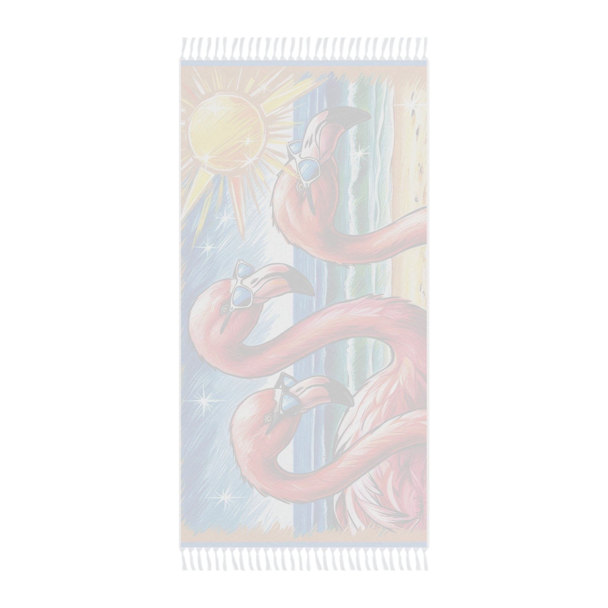 Boho Flamingo Beach Towel - Vibrant Tropical Vibes, Perfect for Summer Parties, Pool Days, Picnics, and Beach Trips