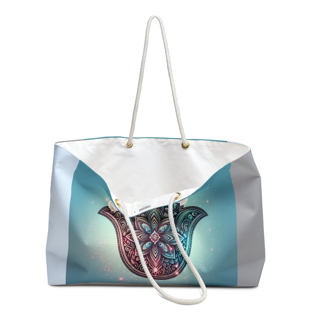 Bohemian Hamsa Weekender Bag - Travel Tote, Beach Bag, Gym Bag, Yoga Bag, Stylish Gift for Women, Carryall Carry-On Tote Gift for her