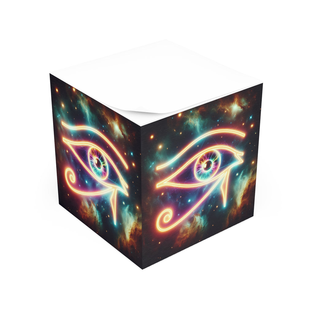 Cosmic Eye Note Cube, Spiritual Desk Organizer, Unique Stationery, Cute Office Decor, Gift for Writers, Mystic & Boho Style