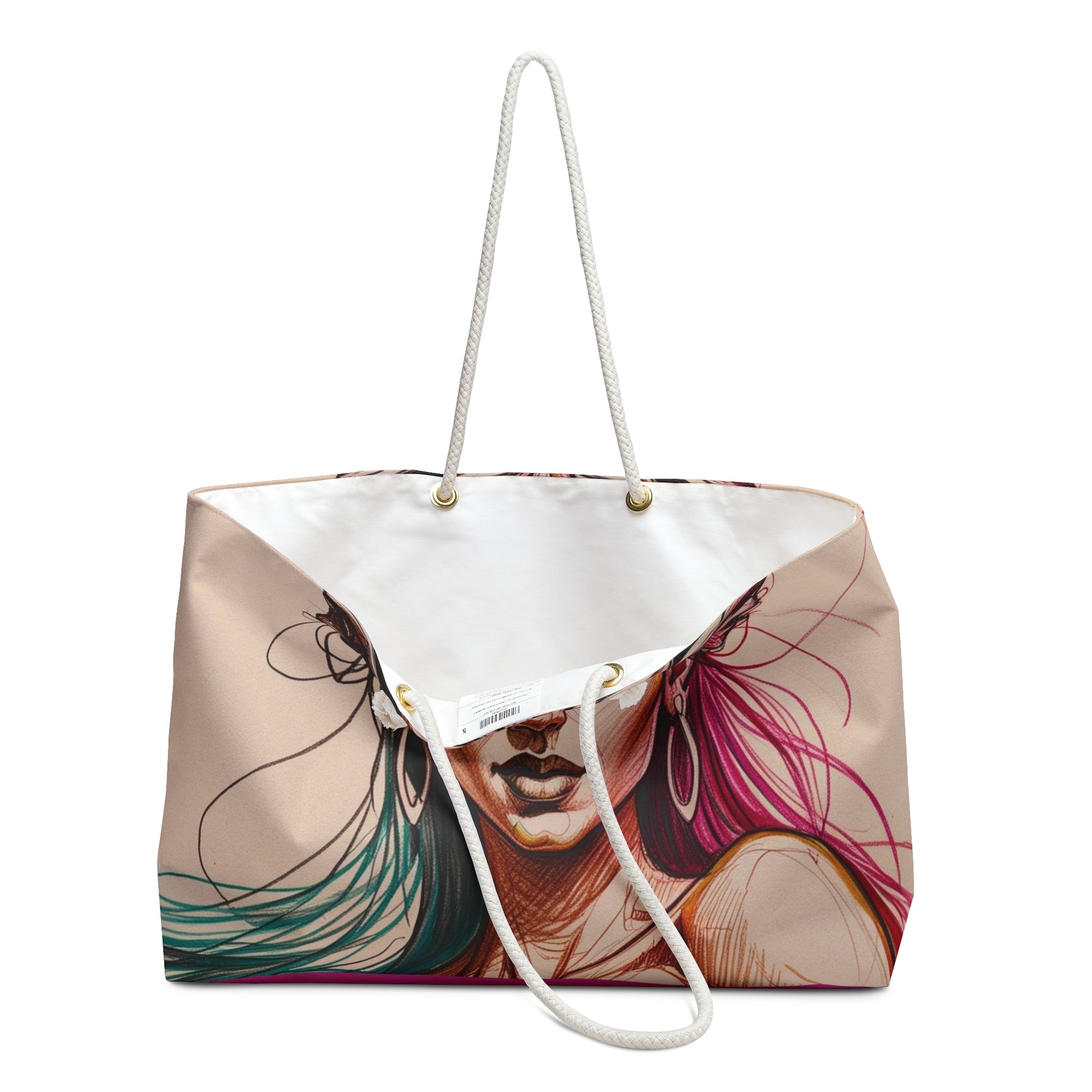 Boho Weekender Bag, Artistic Free Spirit Tote, Divine Feminine Overnight Bag, Chic Travel Duffel, Unique Weekend Getaway Carry-On, Stylish