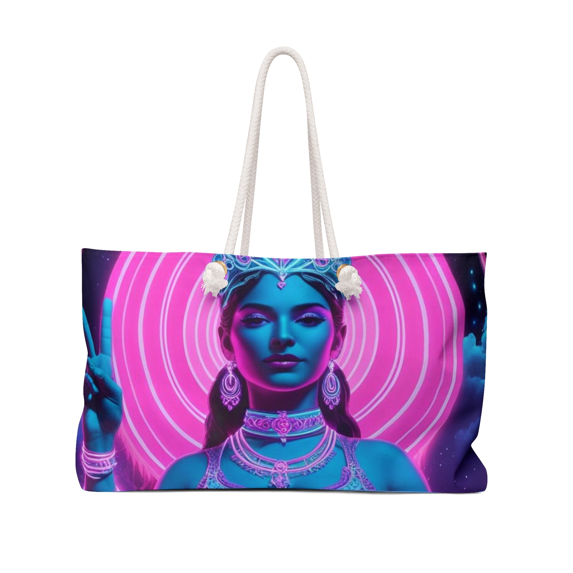 Spiritual Weekender Bag | Hippie Tote | Yoga Travel Bag | Boho Handbag | Goddess Art Carryall | Festival Bag, Perfect Gift for Her