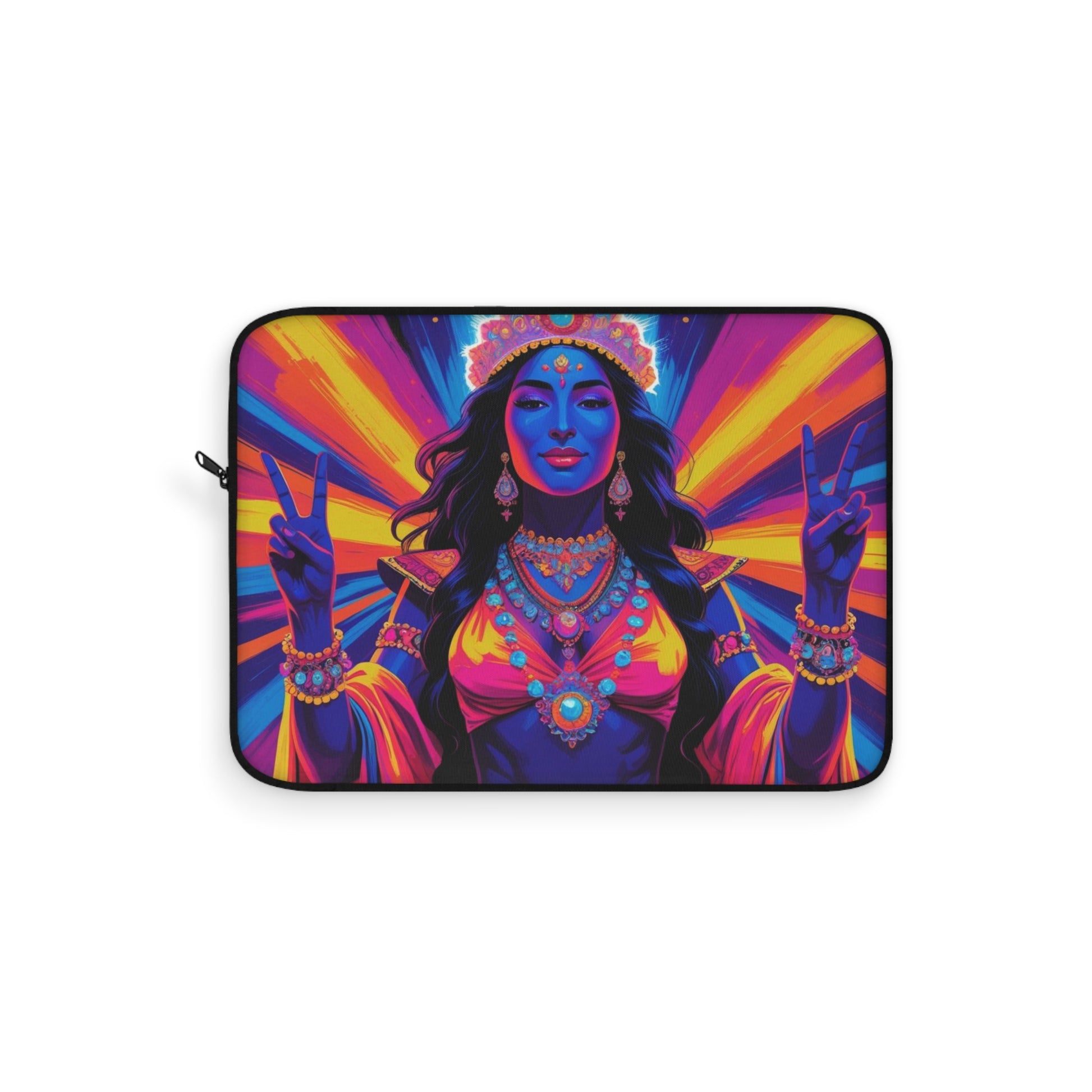 Vibrant Goddess Laptop Sleeve, Bohemian Tech Case, Colorful Artsy Computer Sleeve, Festive Laptop Bag, Unique Gift for Her