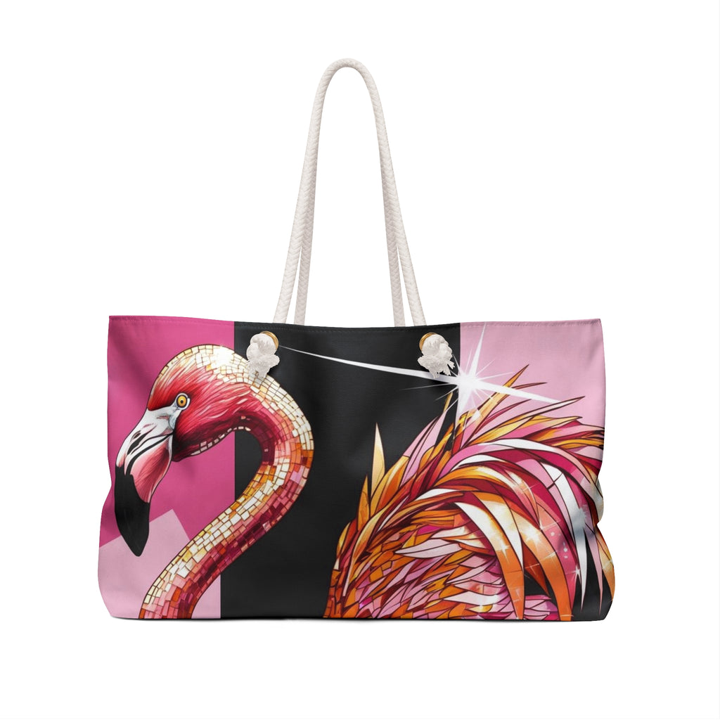 Stylish Flamingo Weekender Bag | Carry All Carry-On Travel Tote, Beach Bag, Gym Bag, Vacation Accessory, Gift for Her