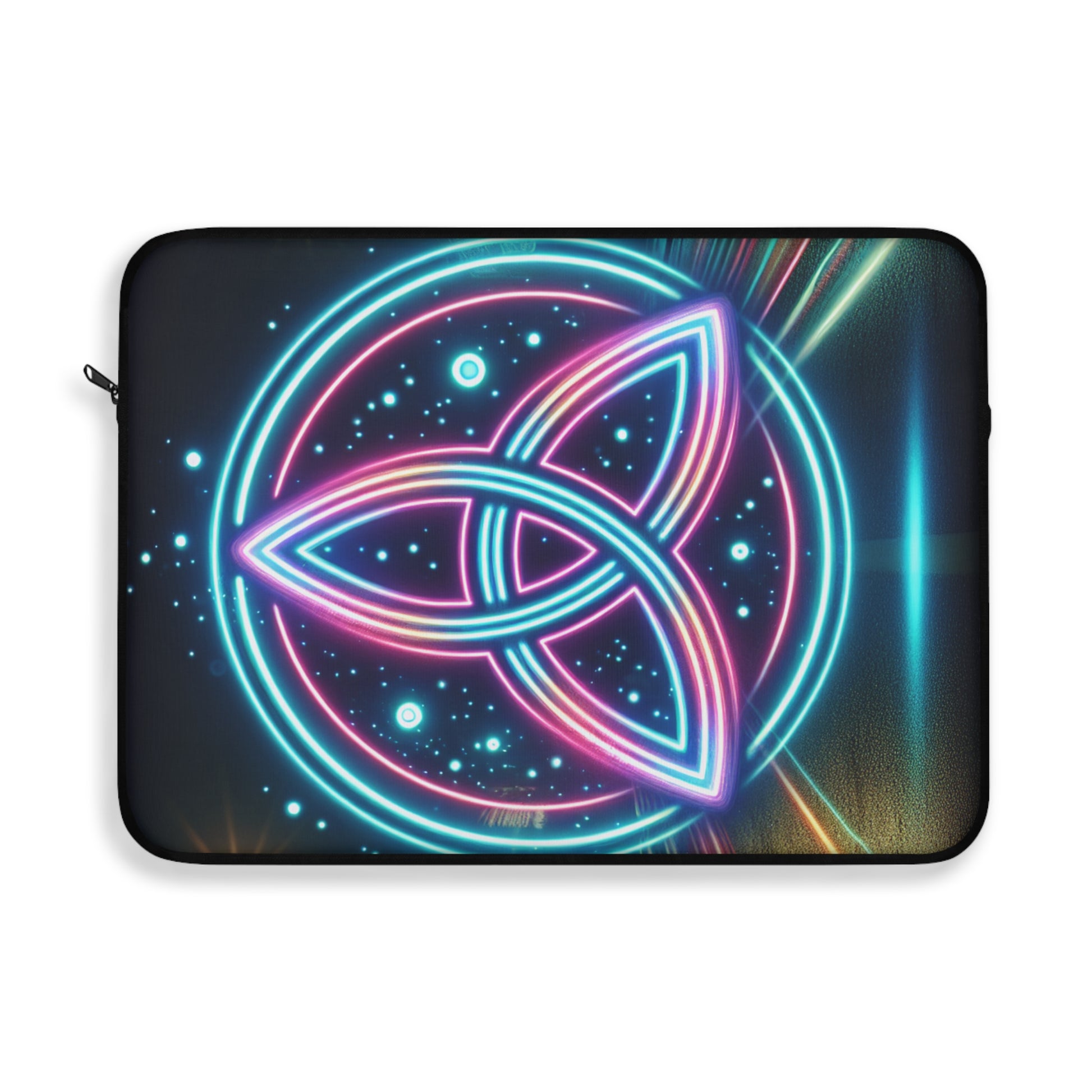 Neon Triquetra Laptop Sleeve | Unique Tech Gift, Modern Laptop Case, Artistic Computer Cover, Bohemian Accessories