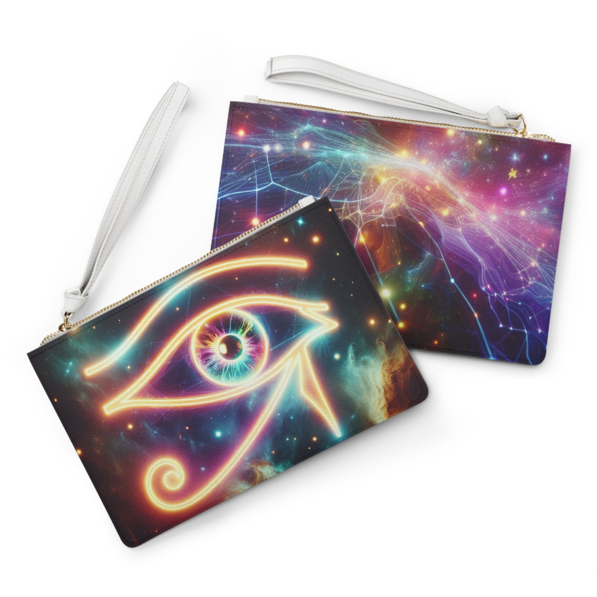 Cosmic Eye & Floral Clutch Bag - Mystical Accessories, Boho Chic Purse, Festival Essentials, Colorful Night Out Clutch, Unique Gift Idea