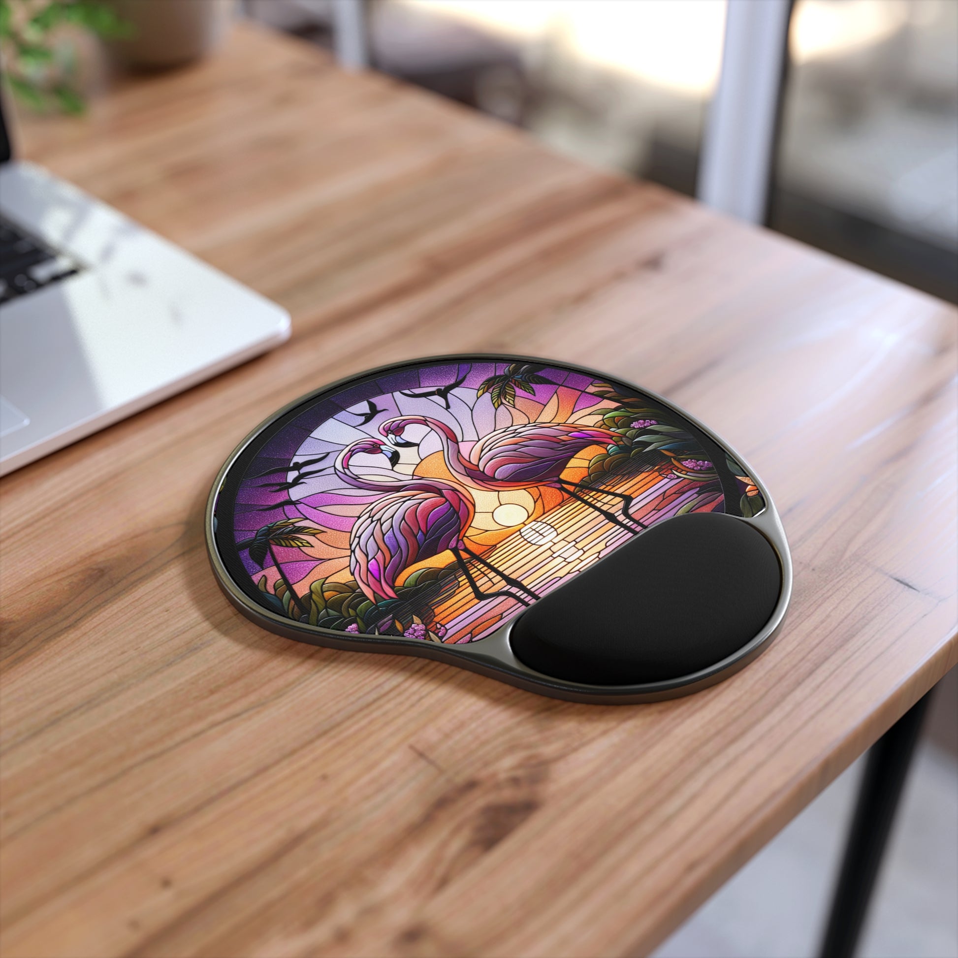 Colorful Mouse Pad with Wrist Rest, Office Decor, Gamer Gift, Computer Accessory, Ergonomic Desk Gadget, Artful Workstation
