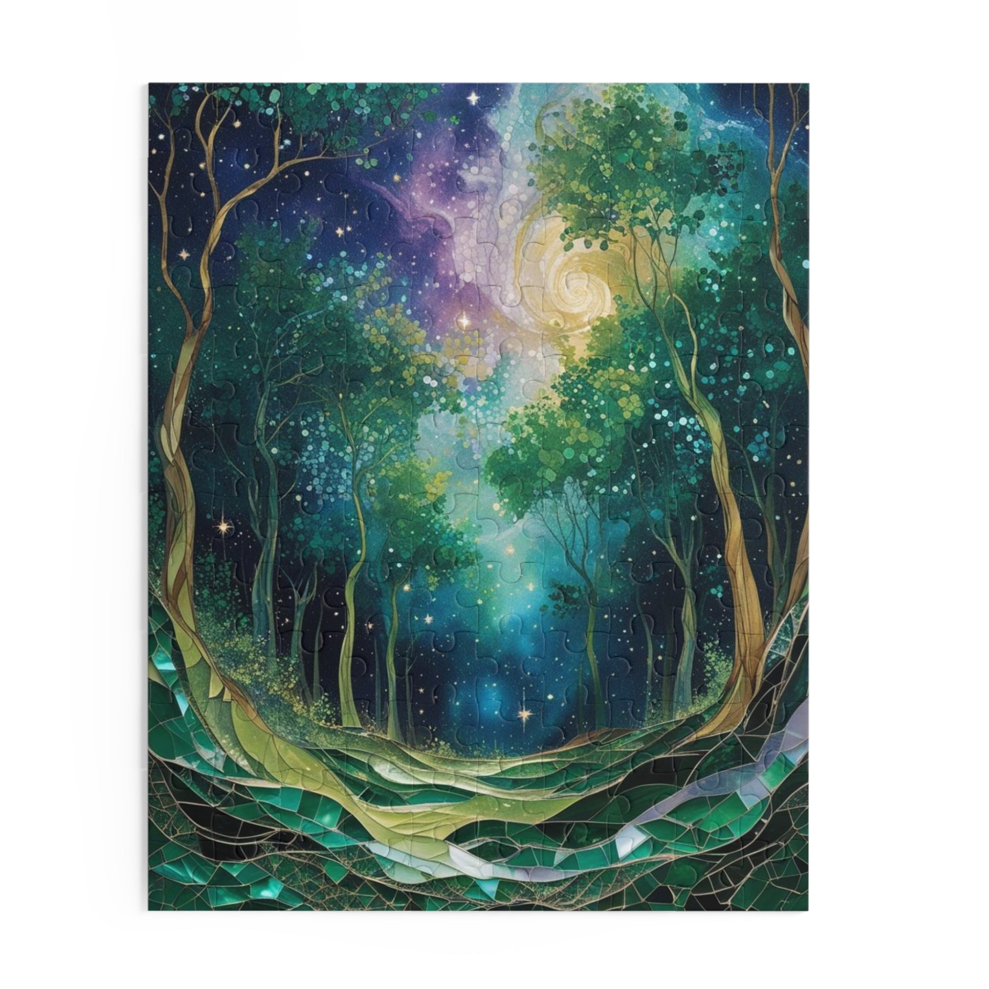 Galactic Forest Puzzle, 120-Piece, 252-Piece, 500-Piece, Starry Sky Artwork, Nature-Themed Game, Gift for Nature Lovers