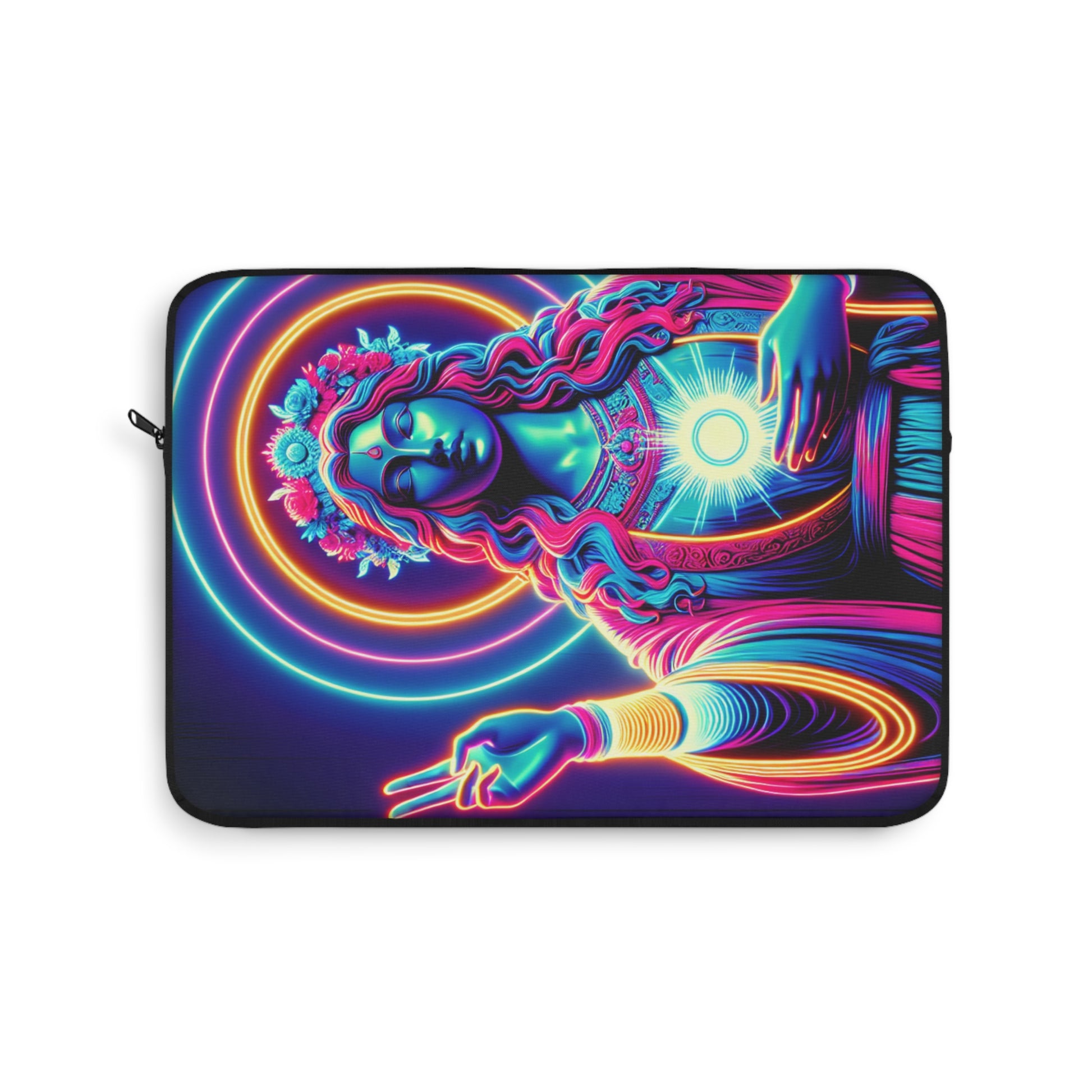 Vibrant Goddess Laptop Sleeve - Colorful Tech Cover, Boho Decor, Gift for Her, Festival Ready, Art Lover's Accessory