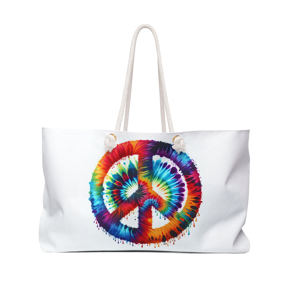 Colorful Tie Dye Weekender Bag, Boho Travel Tote, Spiritual Gym Bag, Overnight Bag, Beach Bag, Festival Essentials