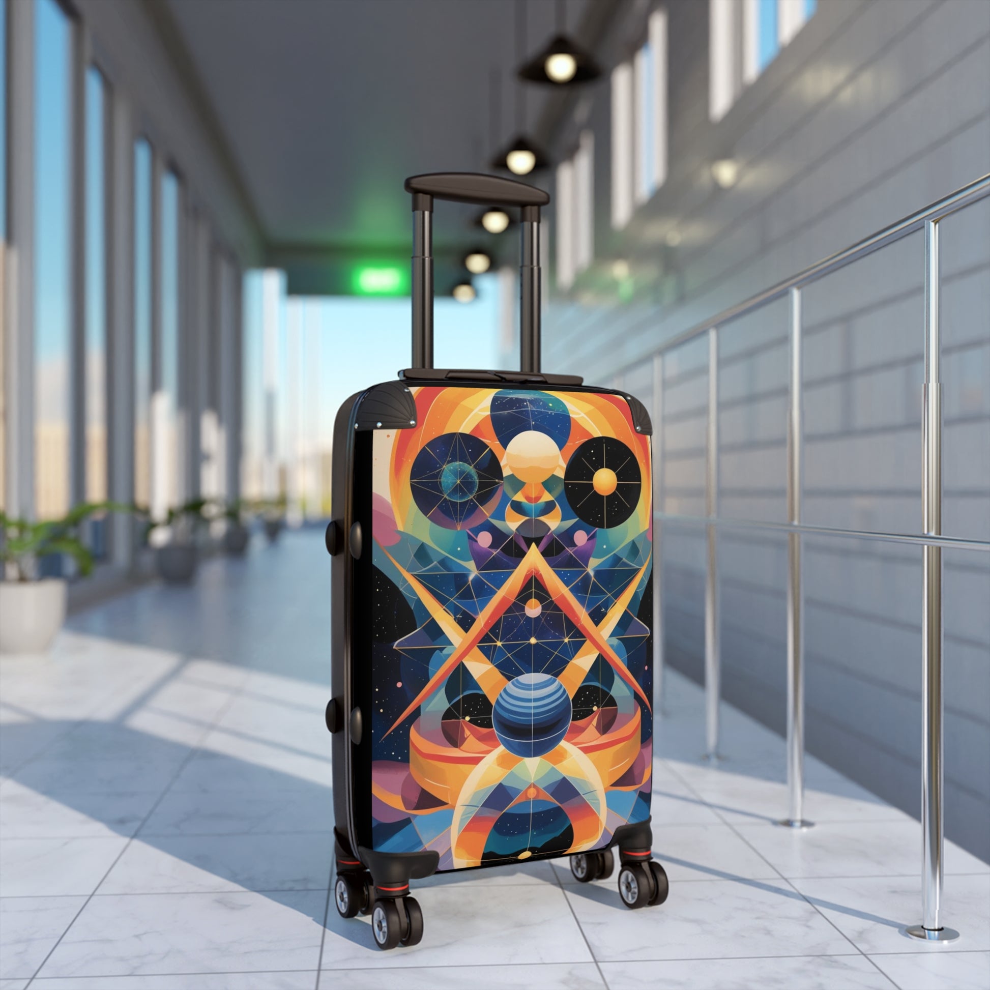 Colorful Cosmic Suitcase, Astronomical Luggage, Travel Bag, Unique Gift for Travelers, Summer Adventure Accessory