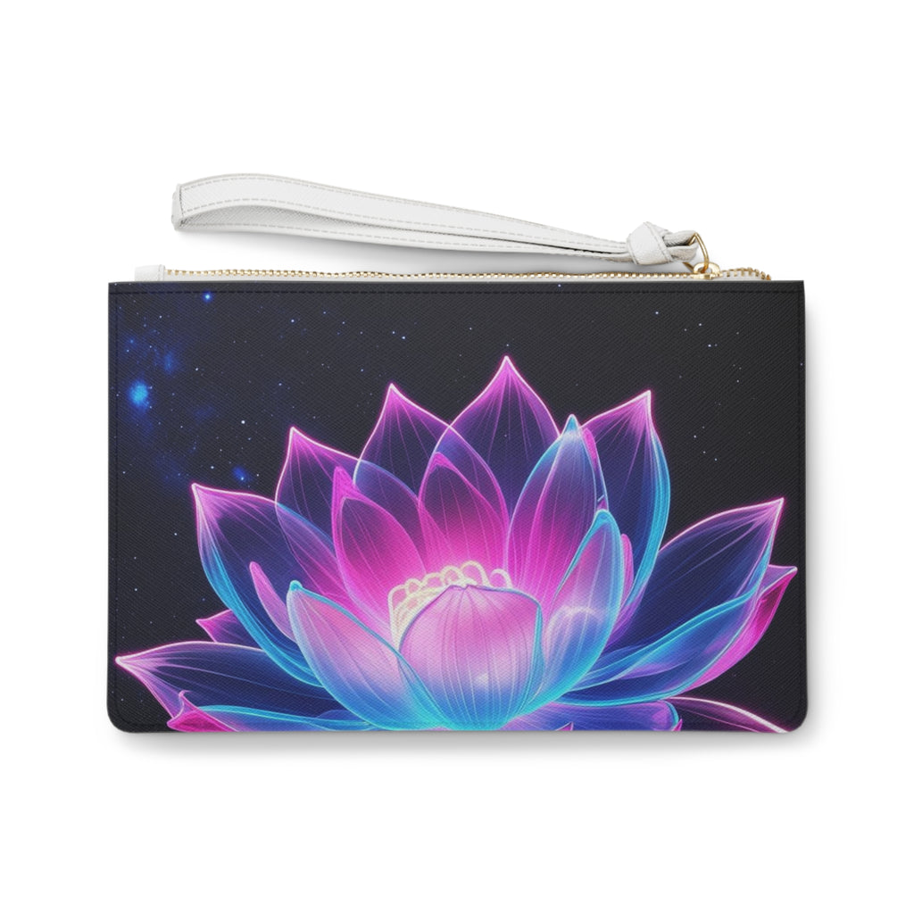 Cosmic Clutch Bag for Dreamers, Elegant Zodiac Accessory, Festival Bag, Lotus Flower Handbag, Celestial Pouch, Perfect Gift