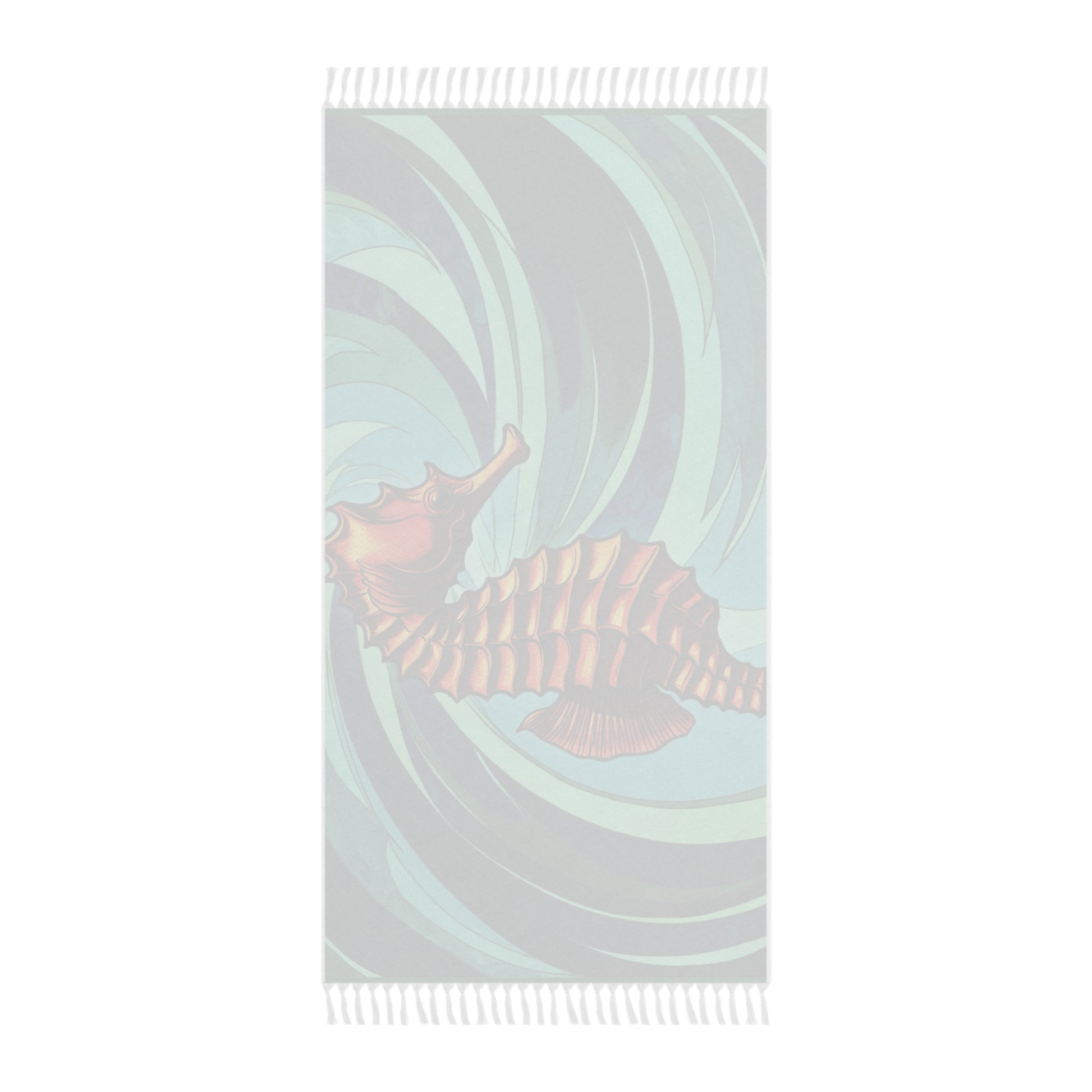 Boho Beach Towel with Seahorse Design, Bohemian Tanning Cloth, Summer Beach Accessory, Vibrant Poolside Towel, Nautical Gift Idea