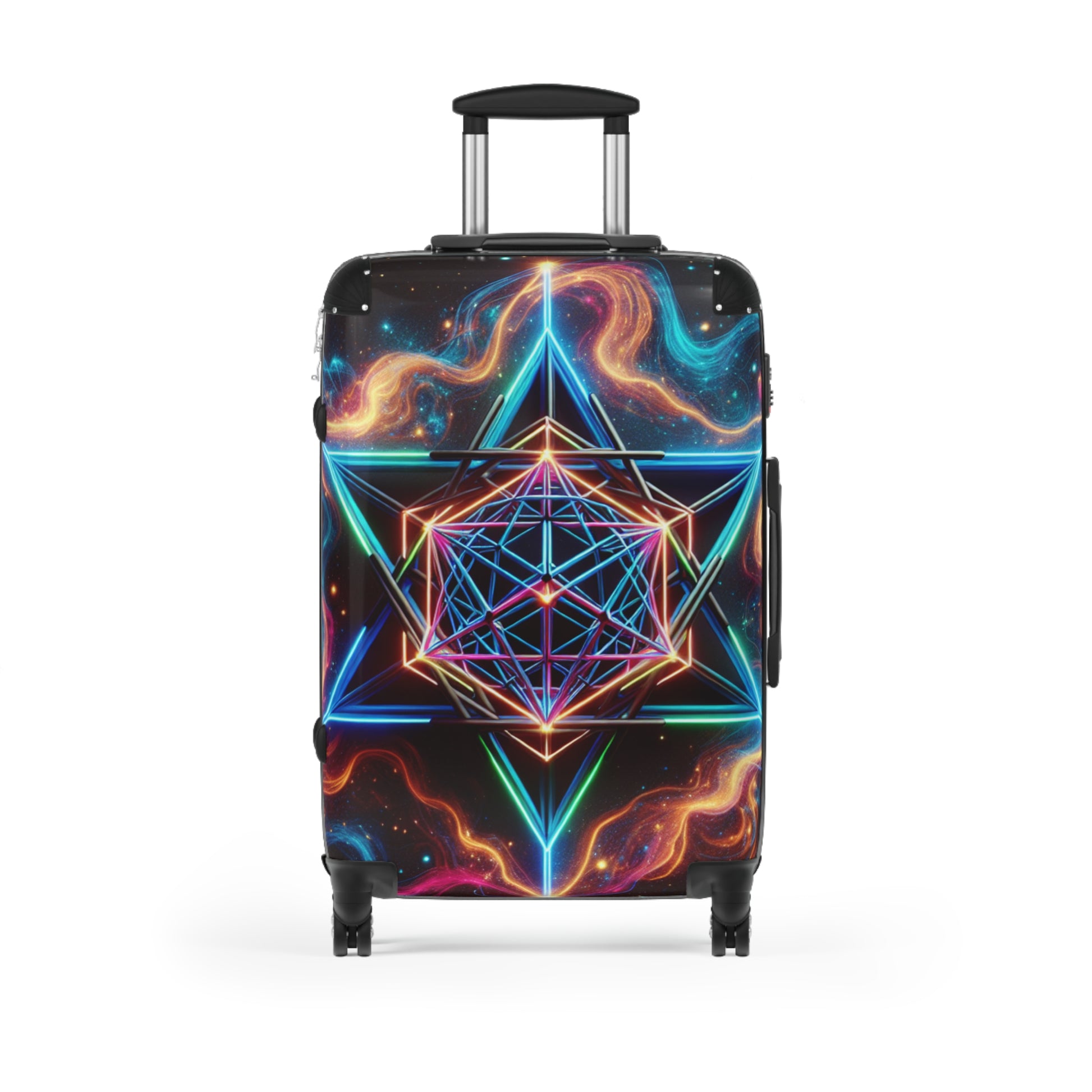 Vibrant Travel Suitcase with Geometric Design, Carry-On Luggage, Bohemian Travel Gear, Colorful Suitcase for Adventurers, Perfect for [...]
