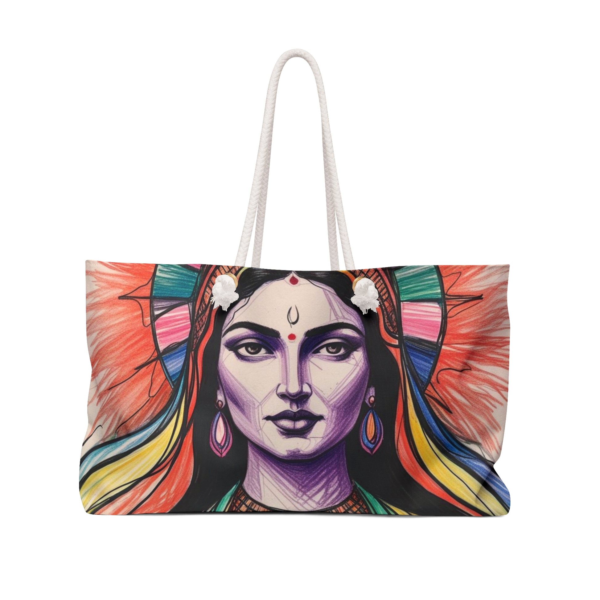 Colorful Goddess Weekend Bag, Bohemian Tote, Yoga Retreat Bag, Beach Essentials, Travel Carryall, Gift for Her