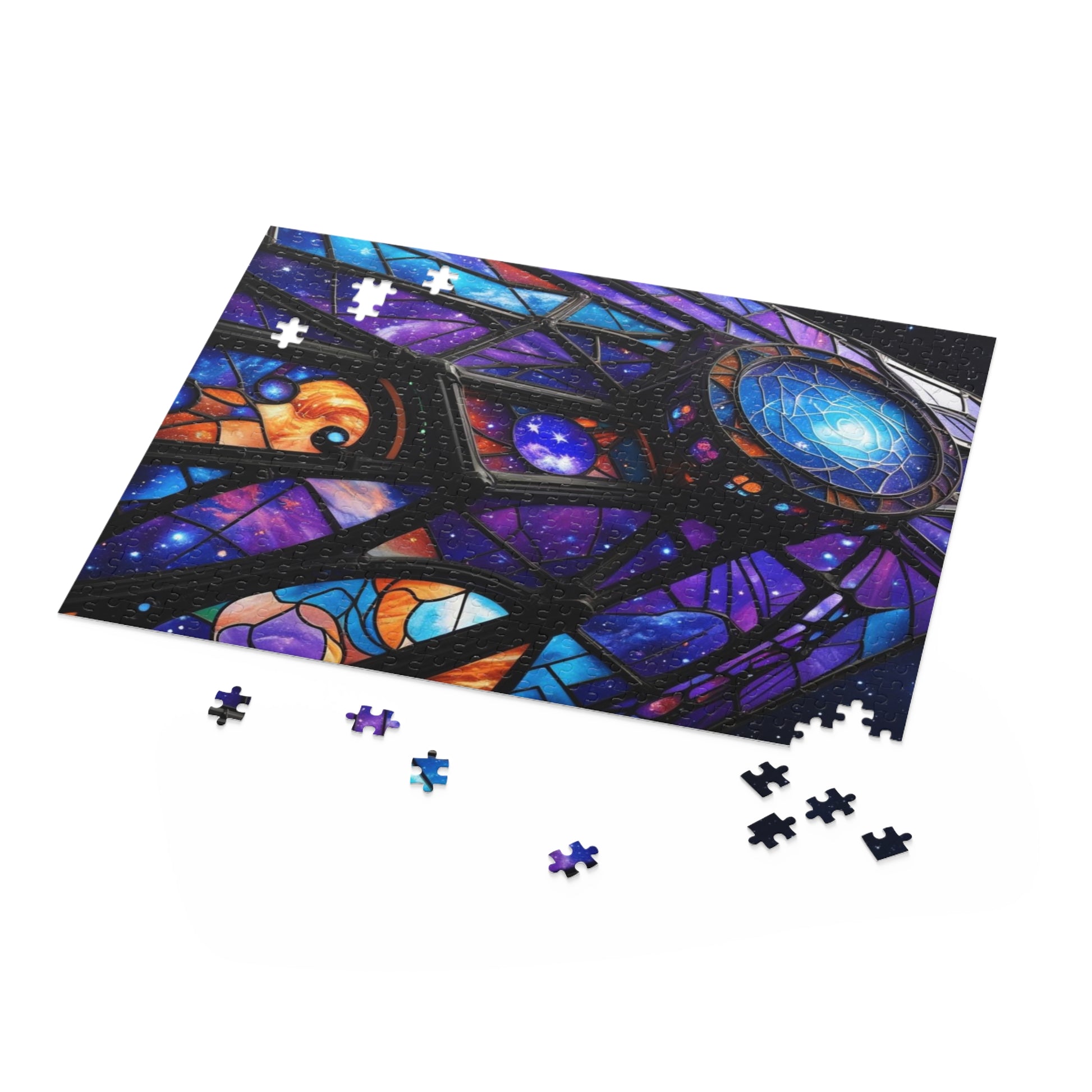 Galactic Stained Glass Spaceship Puzzle - Perfect for Space Lovers, Family Fun, Gifts, Home Décor, and Celebrations