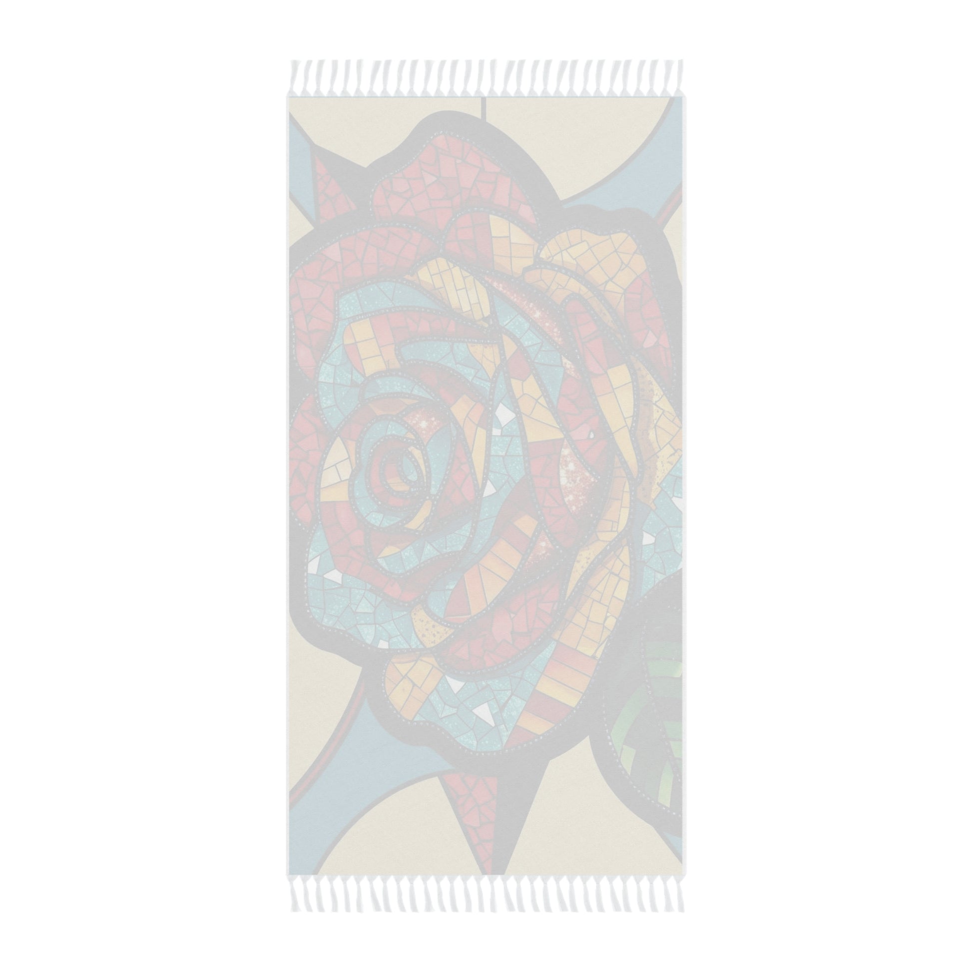 Sparkling Mosaic Rose Boho Beach Towel | Vibrant Rose Print | Summer Accessory | Poolside Essential | Gift for Beach Lovers | Relaxing Vibes