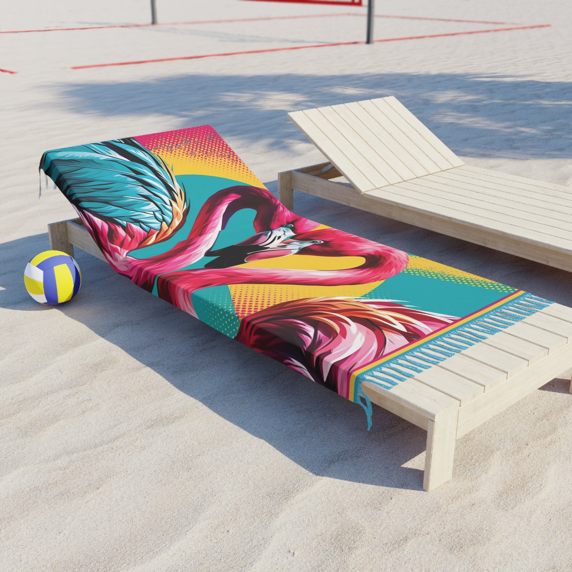 Boho Beach Towel - Vibrant Flamingo Design, Summer Swim, Pool Day, Gift for Her, Beach Vacation Essential, Bohemian Style