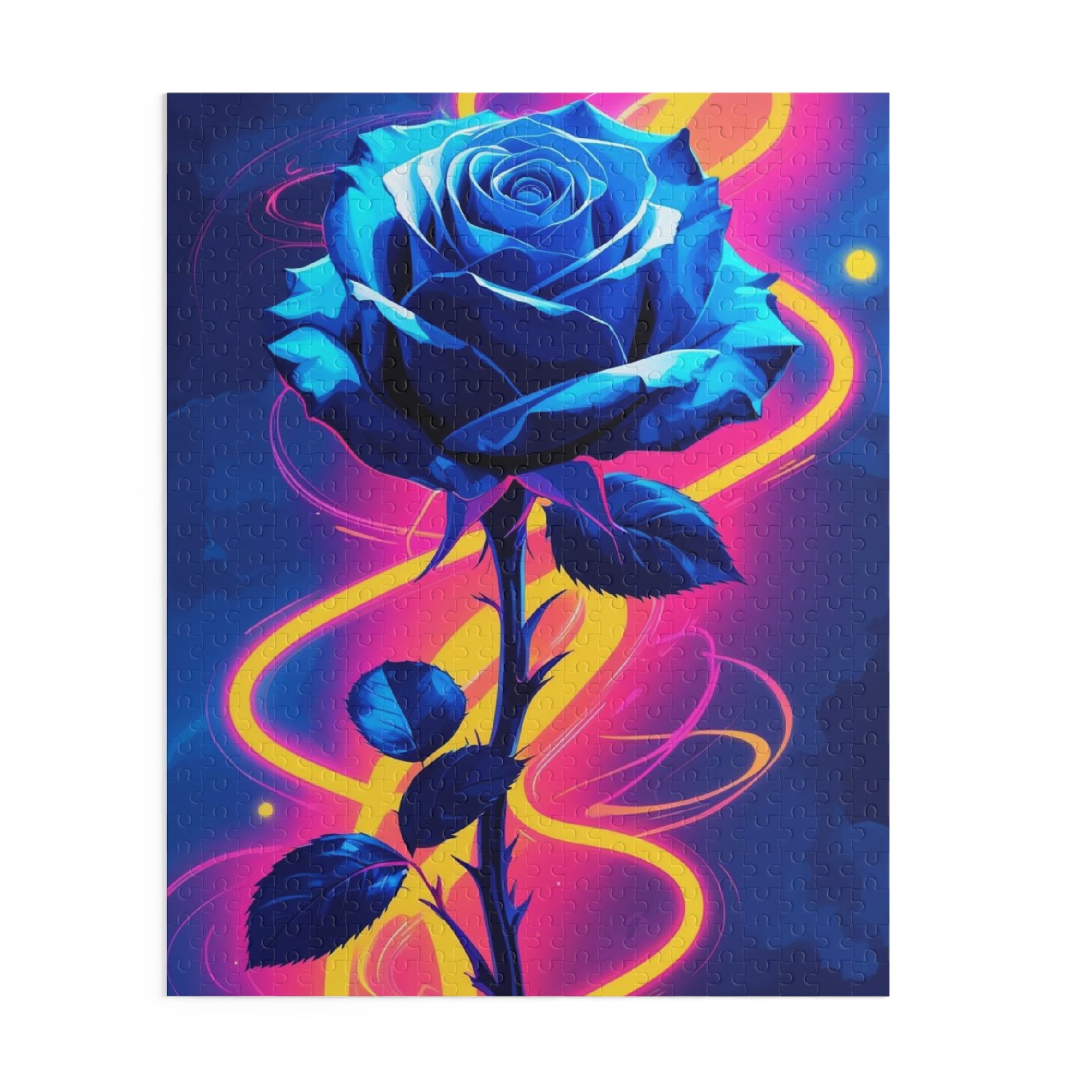 Vibrant Blue Rose Puzzle - 120, 252, 500-Piece Jigsaw, Floral Decor, Gift for Garden Lovers, Relaxing Activity, Home Decor