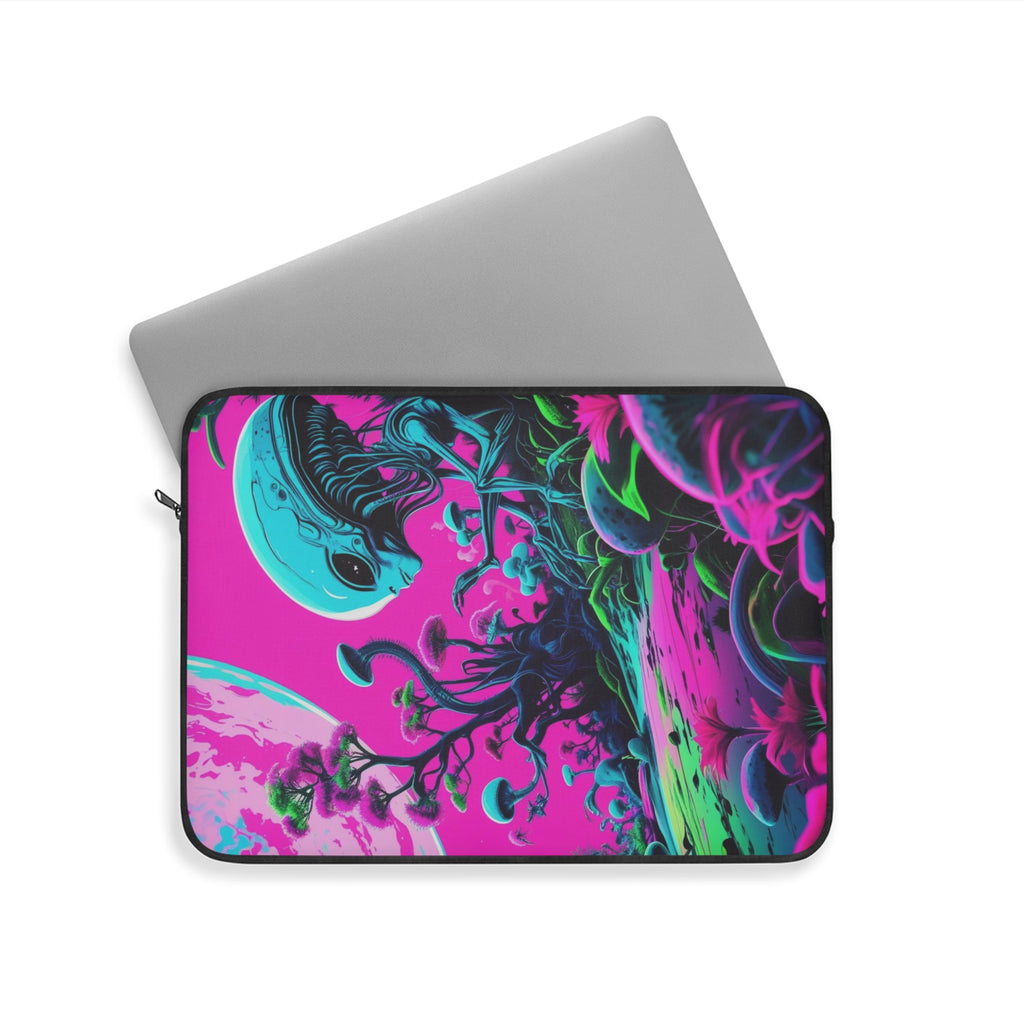 Vibrant Alien Laptop Sleeve, Trendy Tech Gift, Funky Space Design, Cool Accessories, Perfect for Sci-Fi Lovers