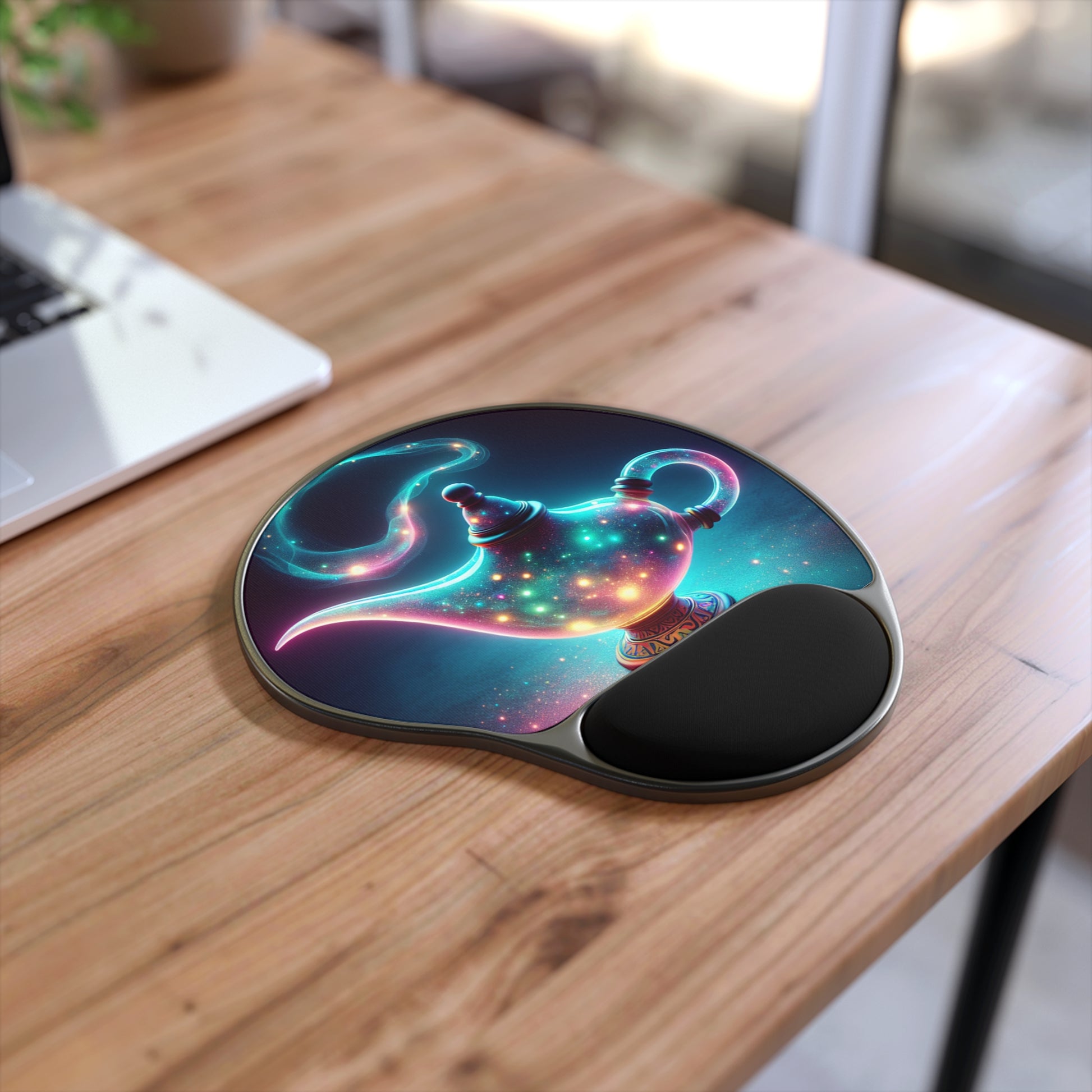 Magical Genie Mouse Pad With Wrist Rest - Colorful Office Desk Accessory, Gamer Gift, Home Office Decor, Fantasy Mousepad