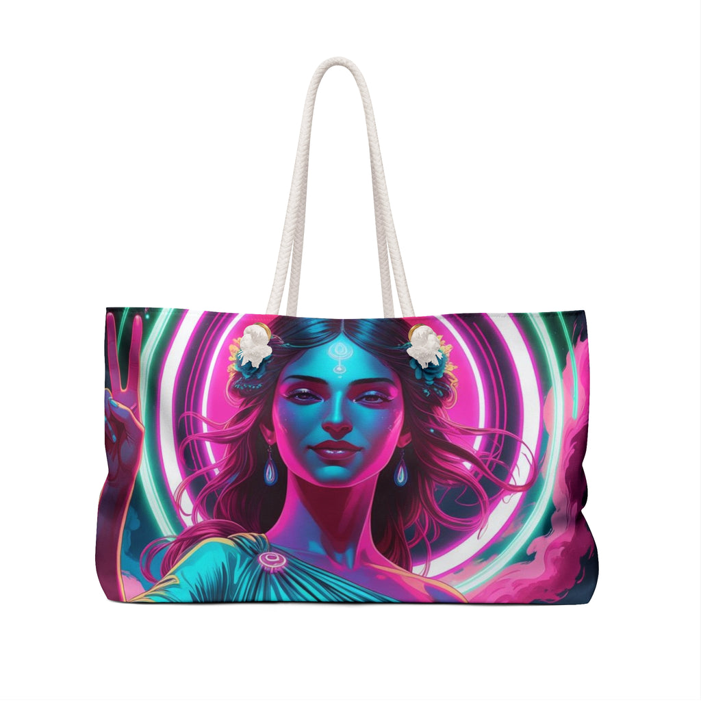 Vibrant Boho Weekender Bag - Festival Tote, Yoga Gym Bag, Travel Bag, Weekend Getaway, Artistic Carryall