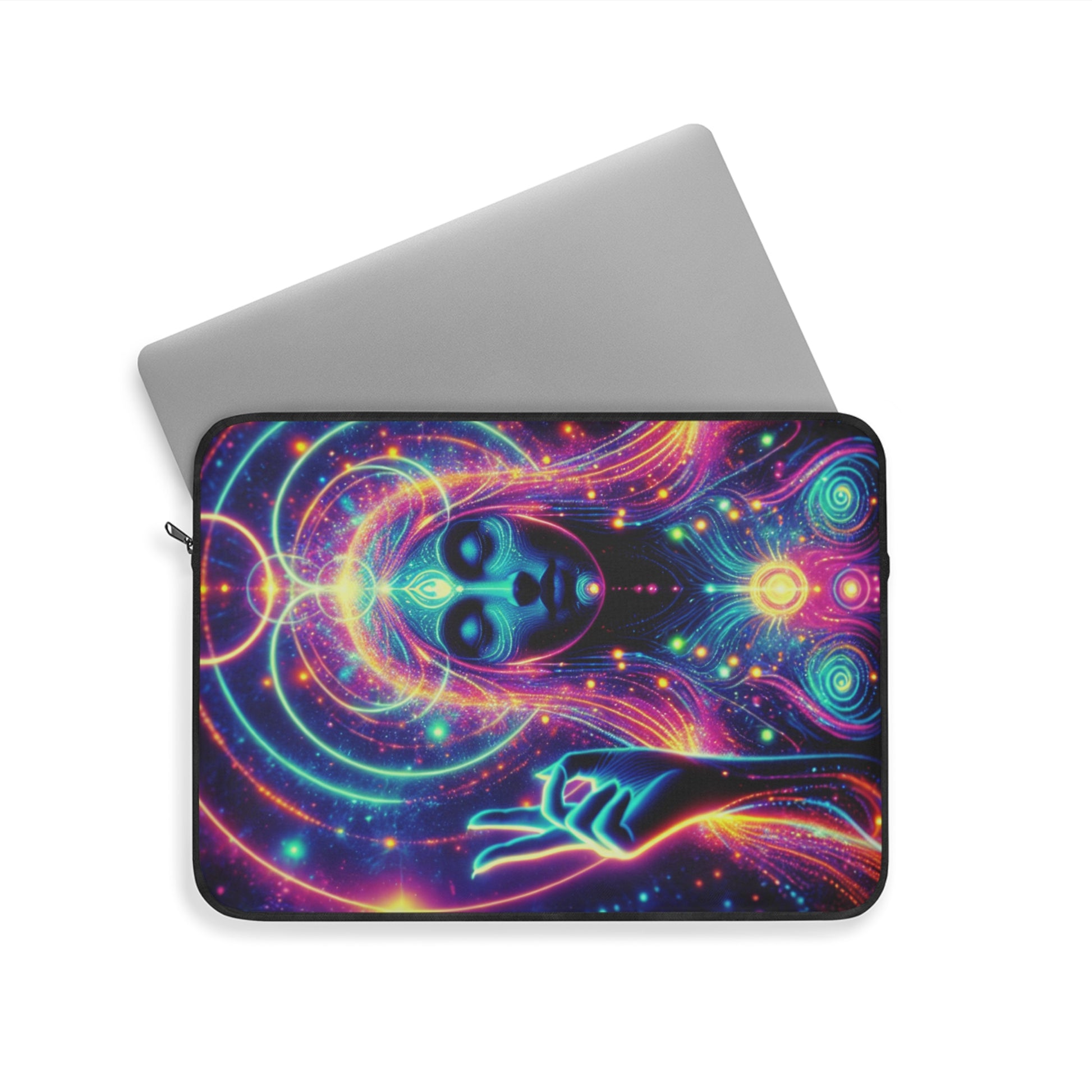 Cosmic Vibes Laptop Sleeve, Colorful Laptop Case, Psychedelic Sleeve, Boho Computer Bag, Gift for Tech Lovers, Festival Essentials