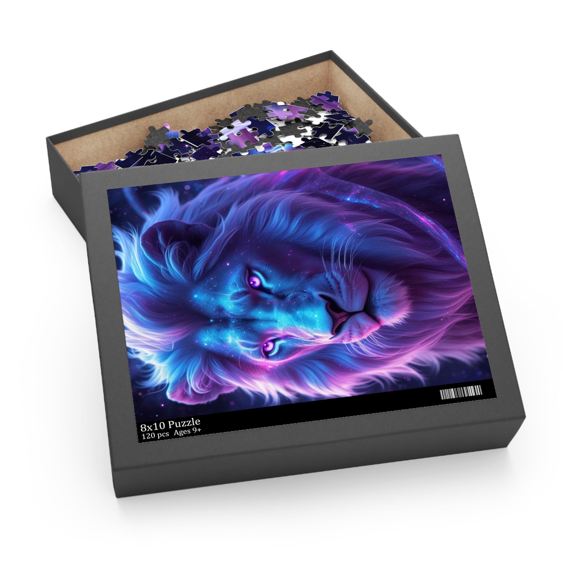 Cosmic Lion Puzzle - 120, 252, 500-Piece - Mystical Animal Artwork, Gift for Puzzle Lovers, Home Decor, Family Fun, Artsy Brain Teaser