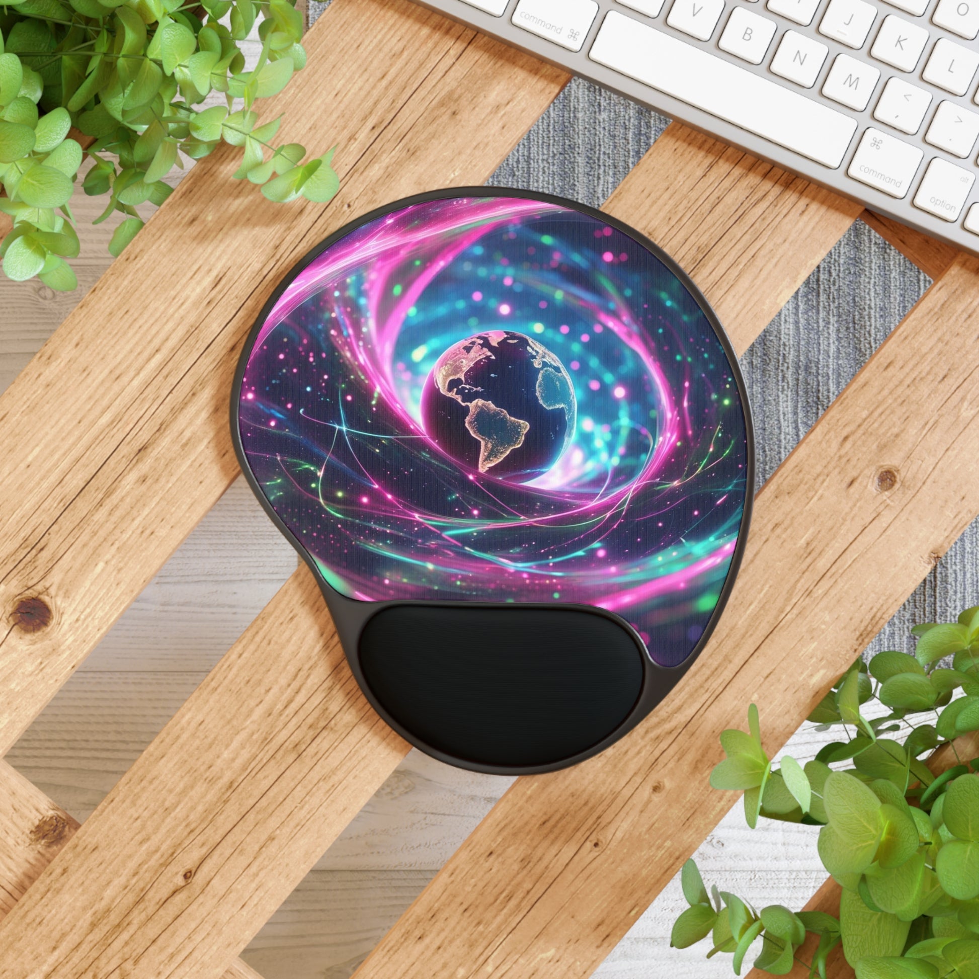 Galactic Mouse Pad with Wrist Rest | Cosmic Office Accessory, Space Decor, Ergonomic Desk Gift, Starry Workspace, Gamer Essential